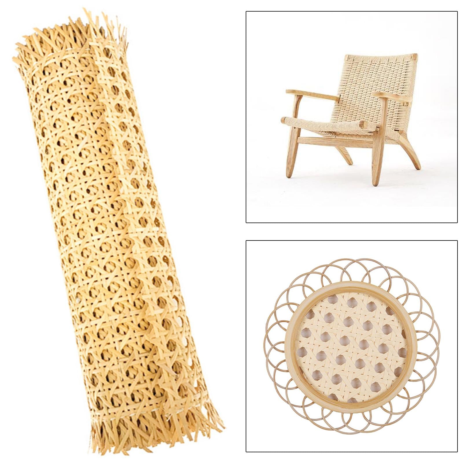 Natural Rattan Webbing Mesh DIY Manual Sheet Supplies for Baskets Furniture 40cm