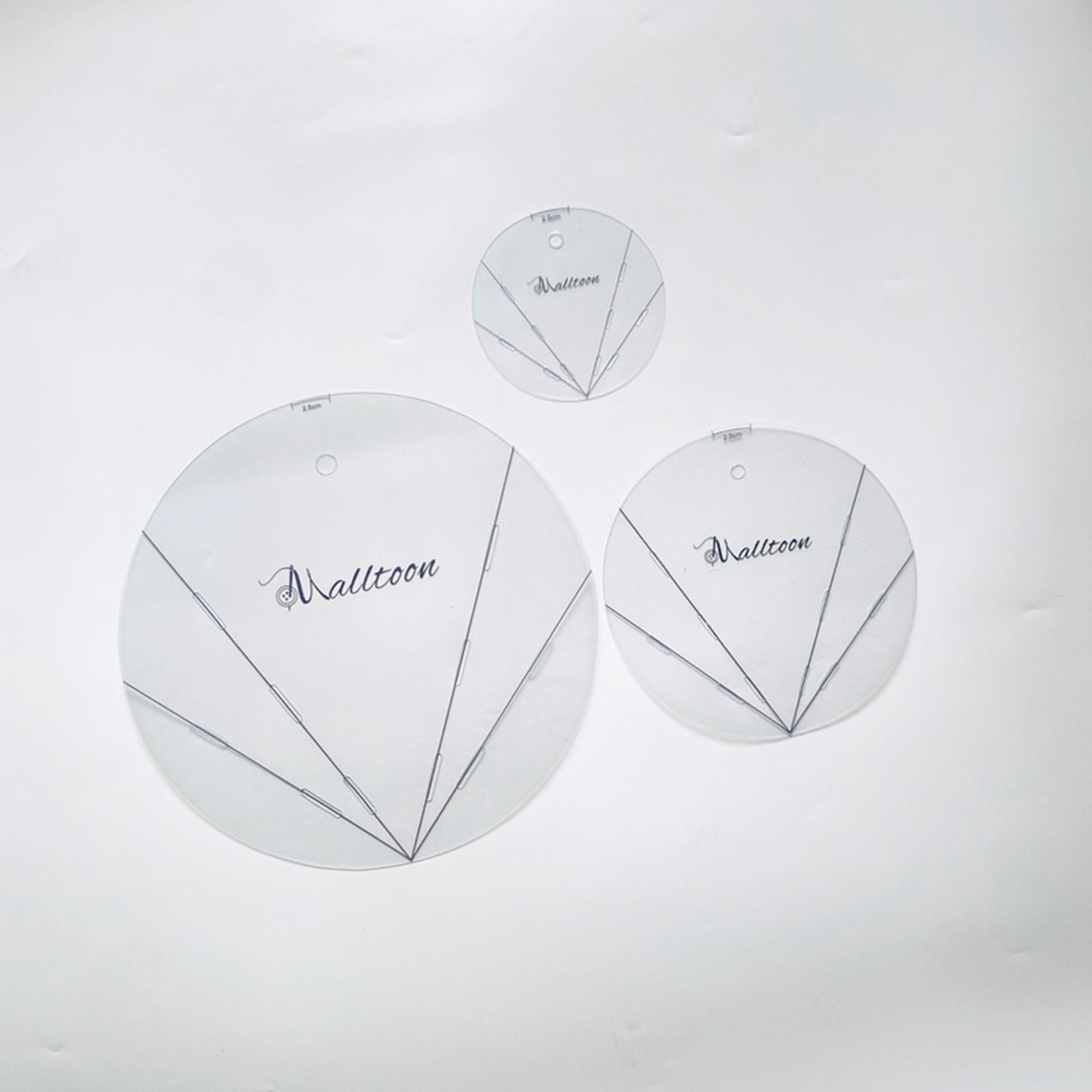 Round Quilting Template Patchwork Sewing Ruler DIY Crafts Drawing Tools 5inch