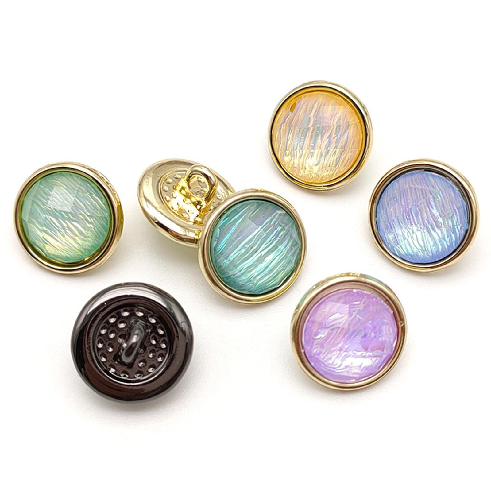 50Pcs Sewing Buttons 12mm DIY Decorative Metal Button for Jeans Jacket Coat Black Gold