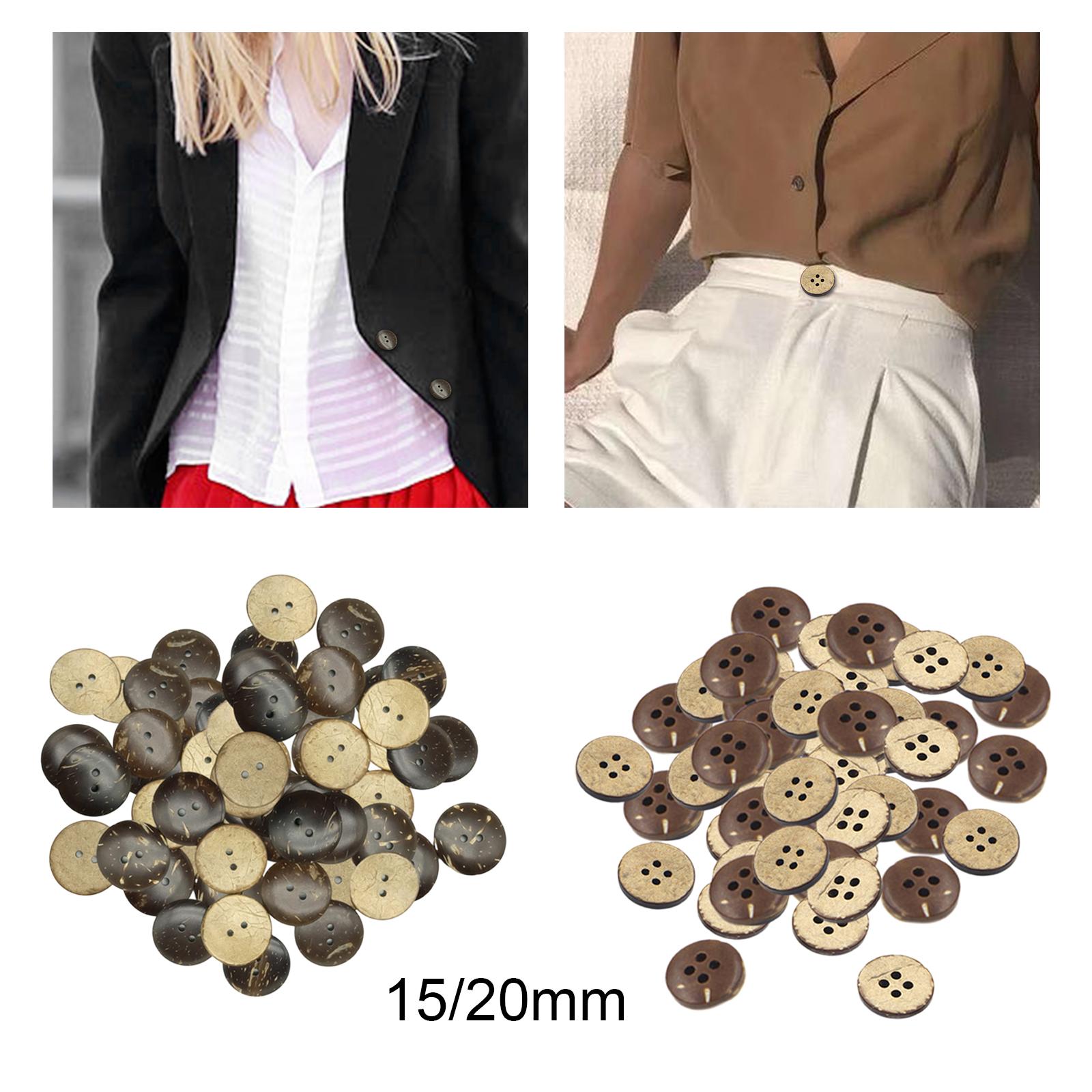 100x Coconut Shell Buttons Decor Handmade for Clothes Scrapbook 2 Holes15MM