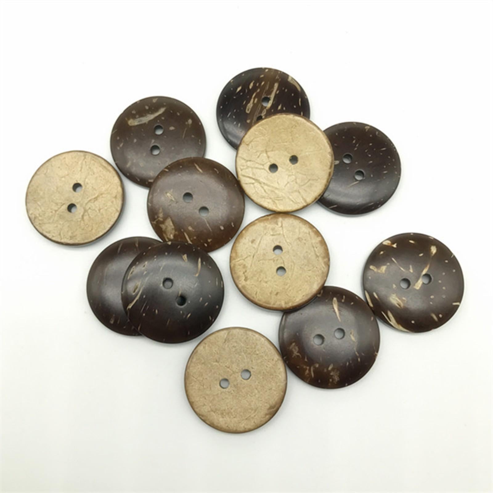 100x Coconut Shell Buttons Decor Handmade for Clothes Scrapbook 2 Holes 20MM