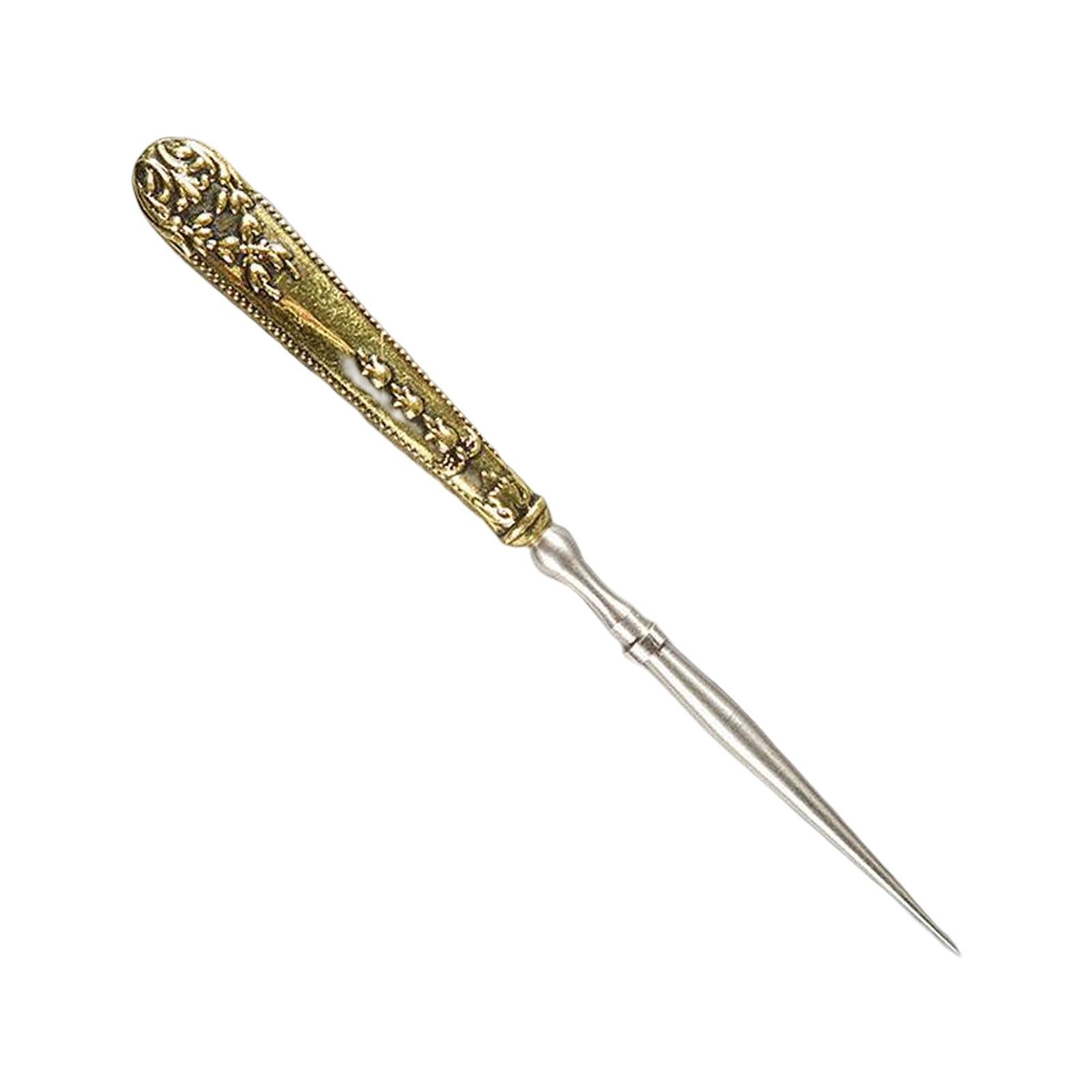 Leather Punch Hole Awl Leathercraft Repair Tailors DIY Sewing Supplies Golden