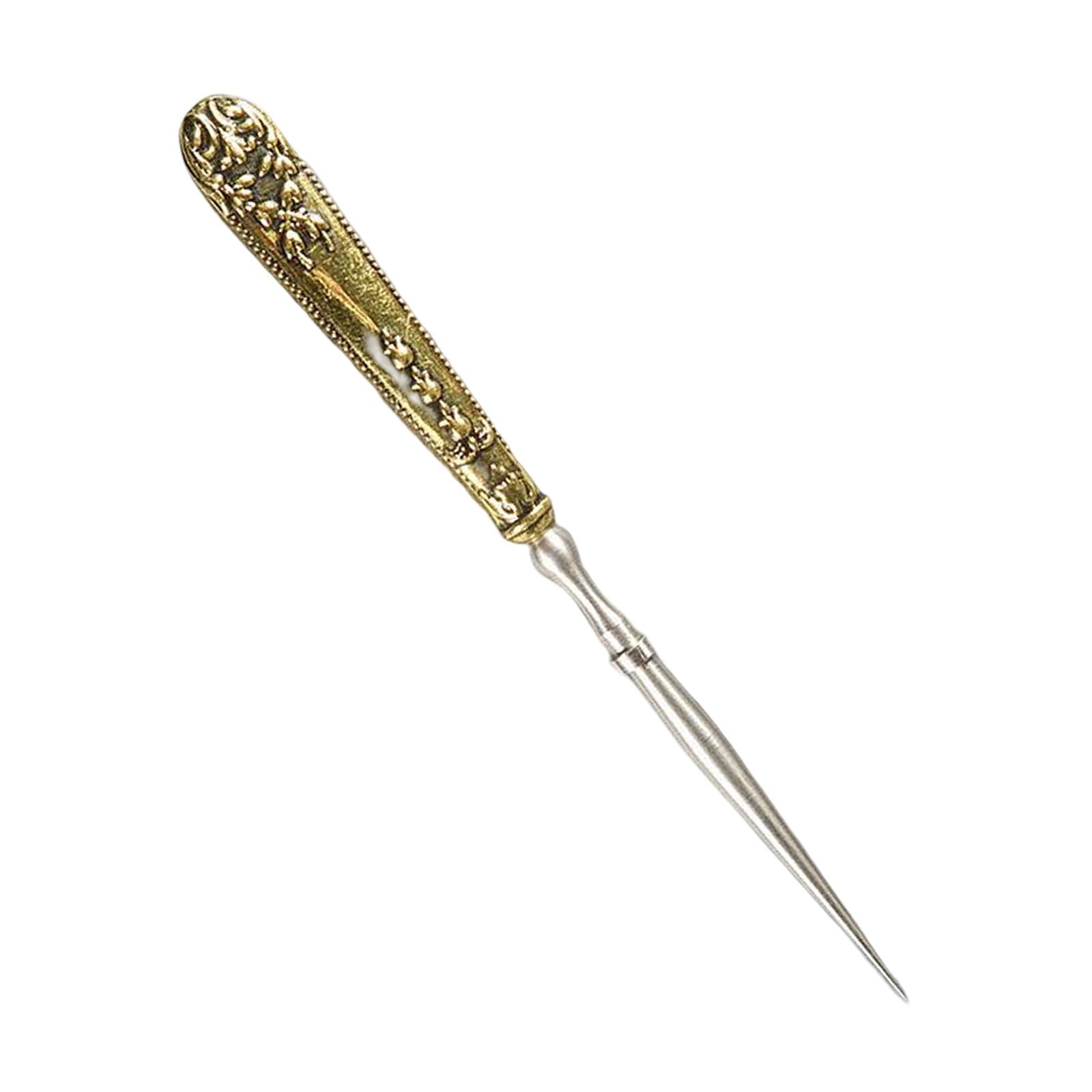 Leather Punch Hole Awl Leathercraft Repair Tailors DIY Sewing Supplies Golden