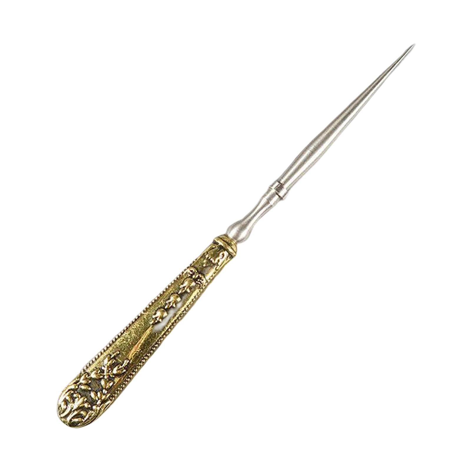 Leather Punch Hole Awl Leathercraft Repair Tailors DIY Sewing Supplies Golden