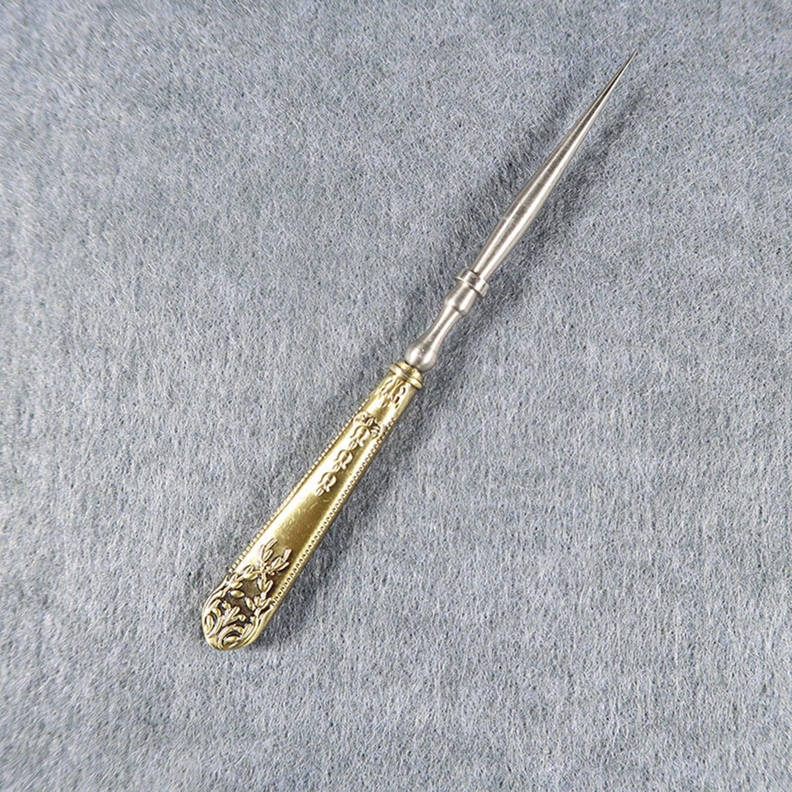 Leather Punch Hole Awl Leathercraft Repair Tailors DIY Sewing Supplies Bronze