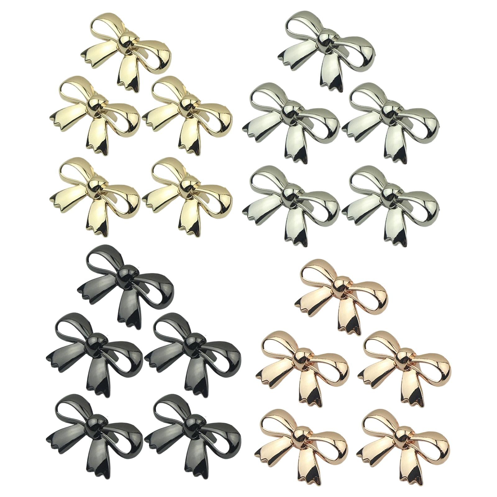 5x Fashion Shoe Clips Bridal Bowknot Buckle Accessories Garments Gold