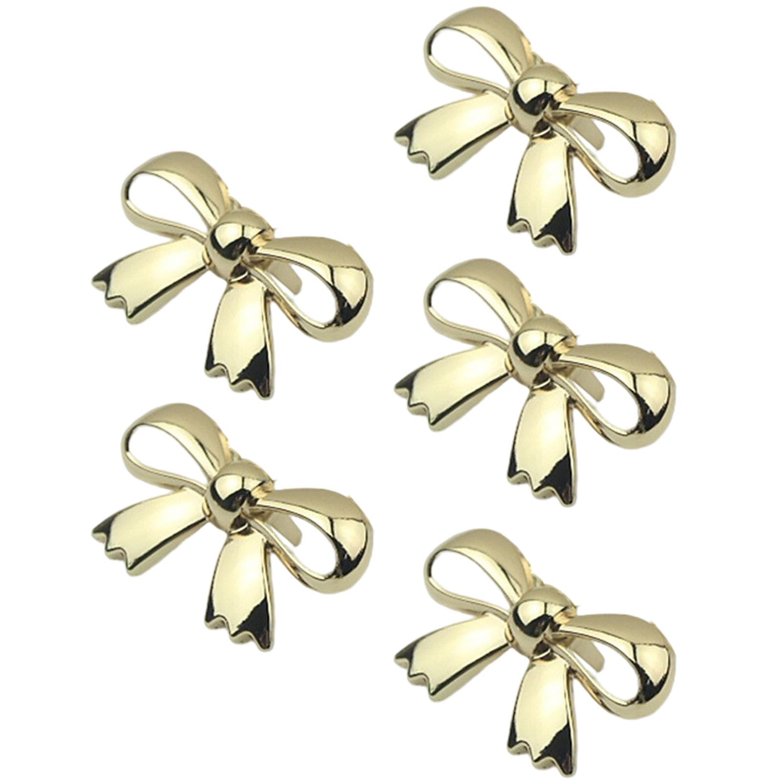 5x Fashion Shoe Clips Bridal Bowknot Buckle Accessories Garments Gold