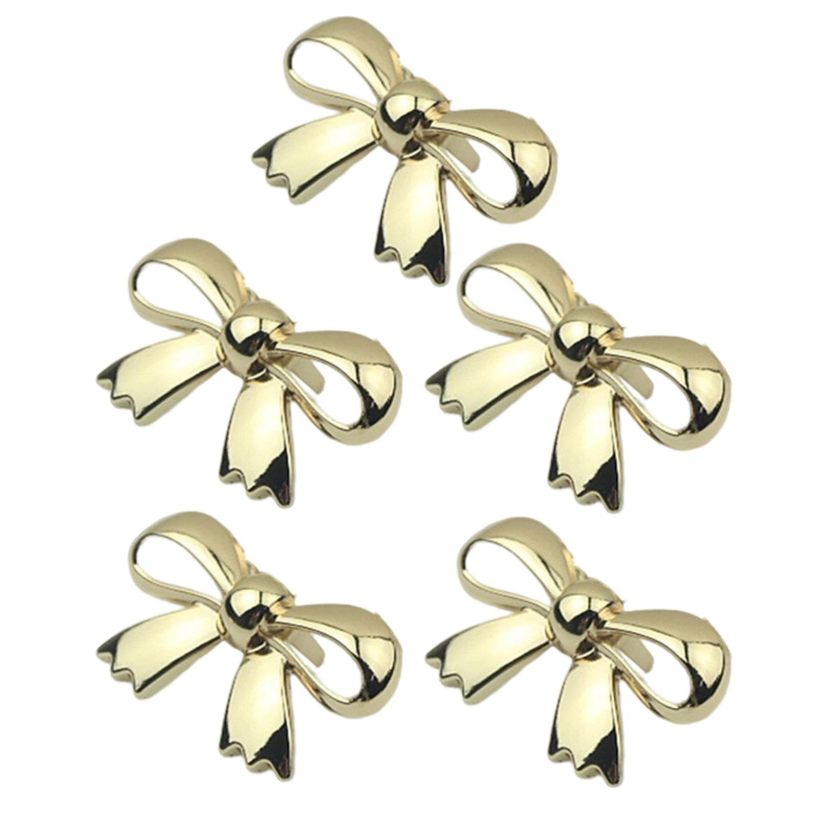 5x Fashion Shoe Clips Bridal Bowknot Buckle Accessories Garments Gold