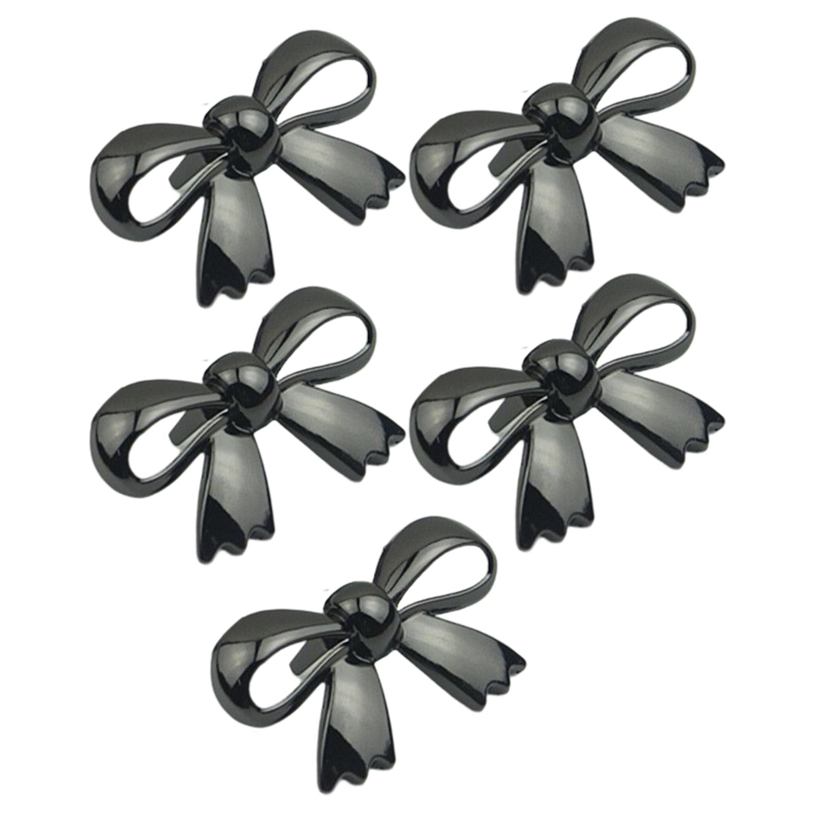 5x Fashion Shoe Clips Bridal Bowknot Buckle Accessories Garments Dark Grey