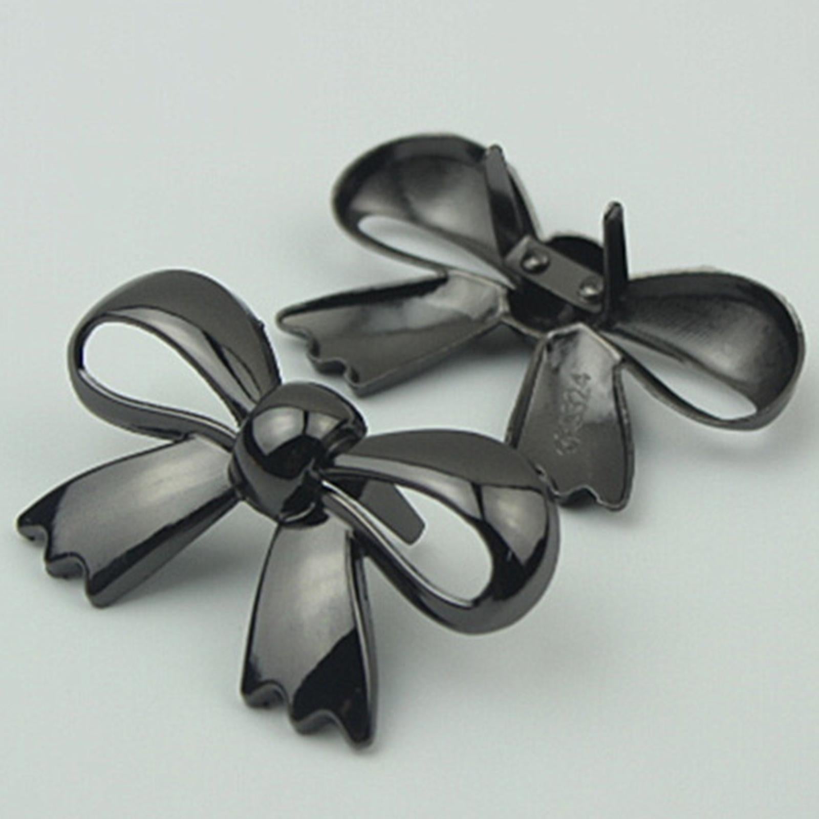 5x Fashion Shoe Clips Bridal Bowknot Buckle Accessories Garments Dark Grey