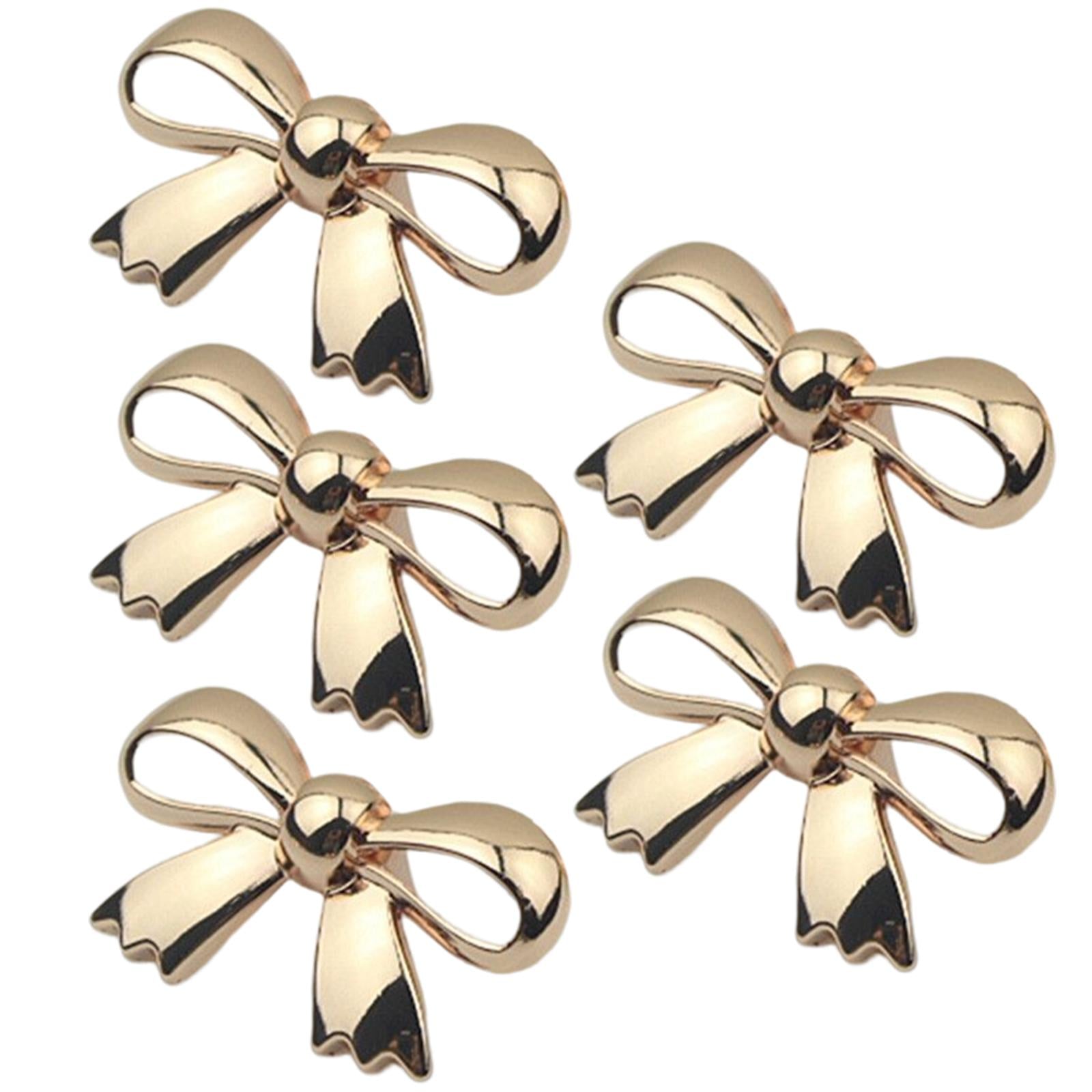 5x Fashion Shoe Clips Bridal Bowknot Buckle Accessories Garments Rose Gold