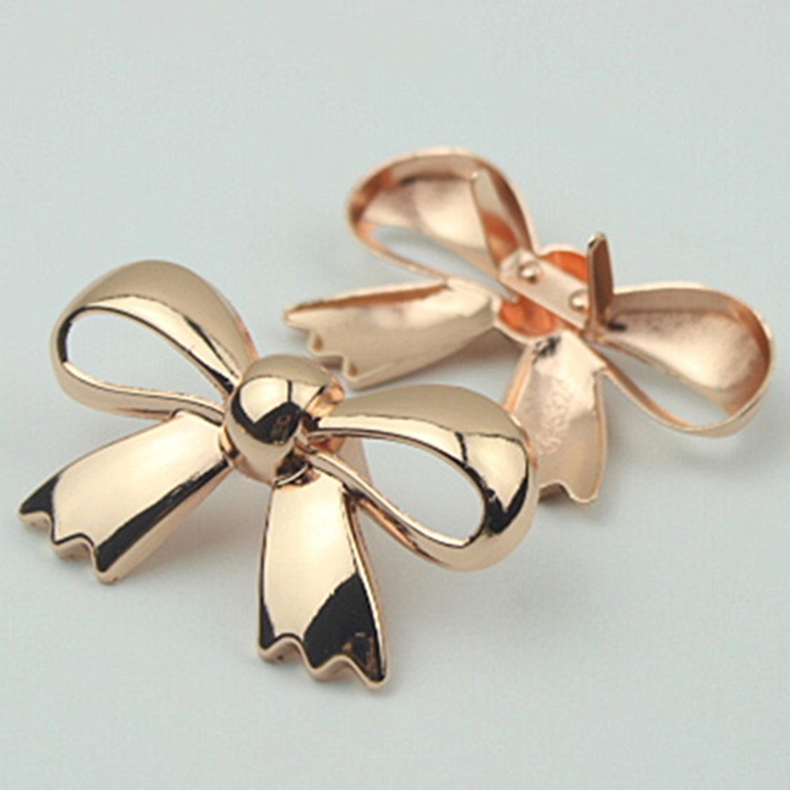5x Fashion Shoe Clips Bridal Bowknot Buckle Accessories Garments Rose Gold