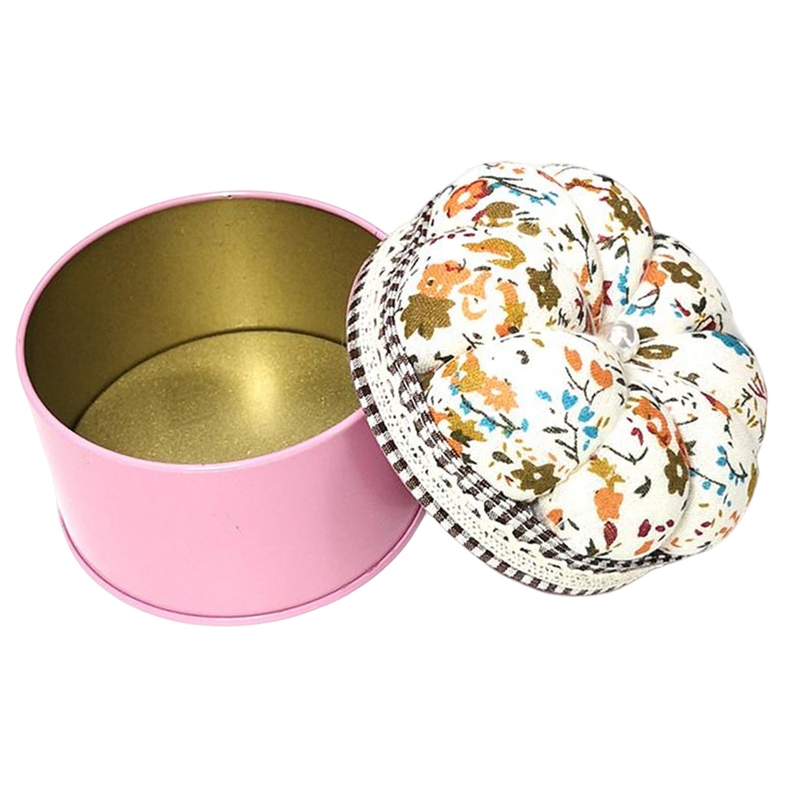 Pin Cushion Pincushion with Storage Case for Home Sewing Tool White Print