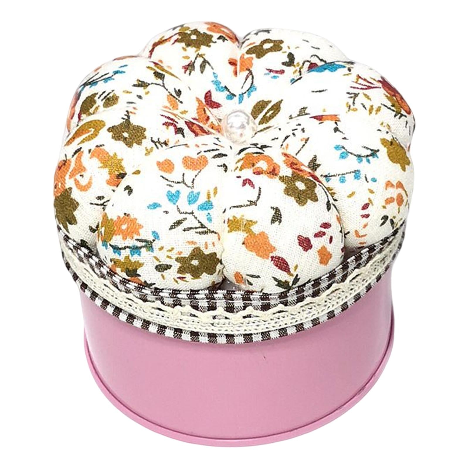 Pin Cushion Pincushion with Storage Case for Home Sewing Tool White Print