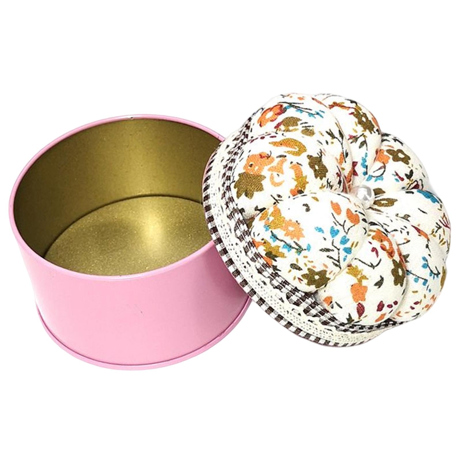 Pin Cushion Pincushion with Storage Case for Home Sewing Tool White Print