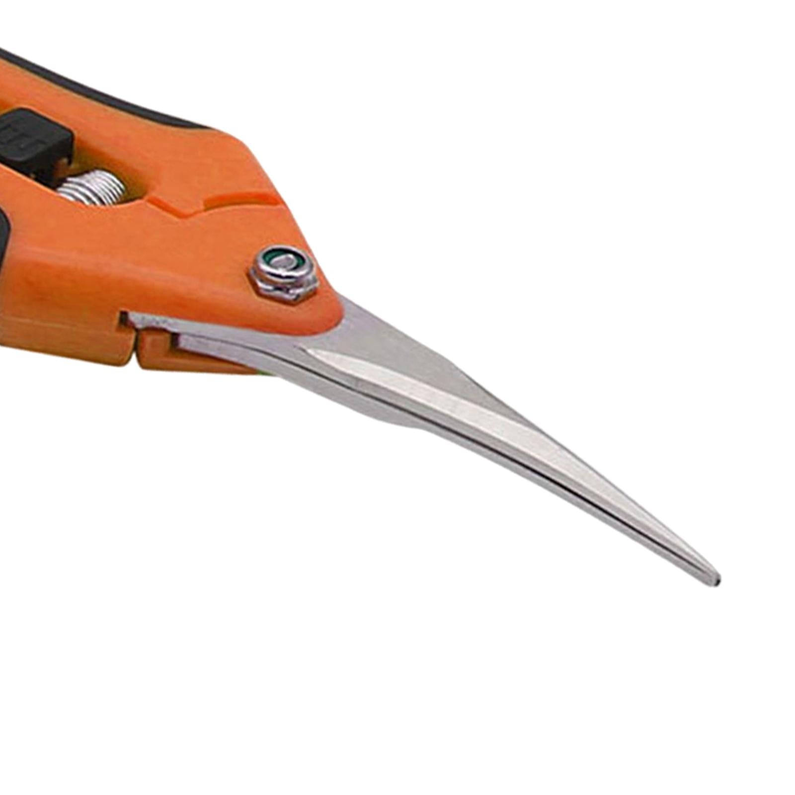 Precision Gardening Scissors Pruners Pruning Shears Orange Curved