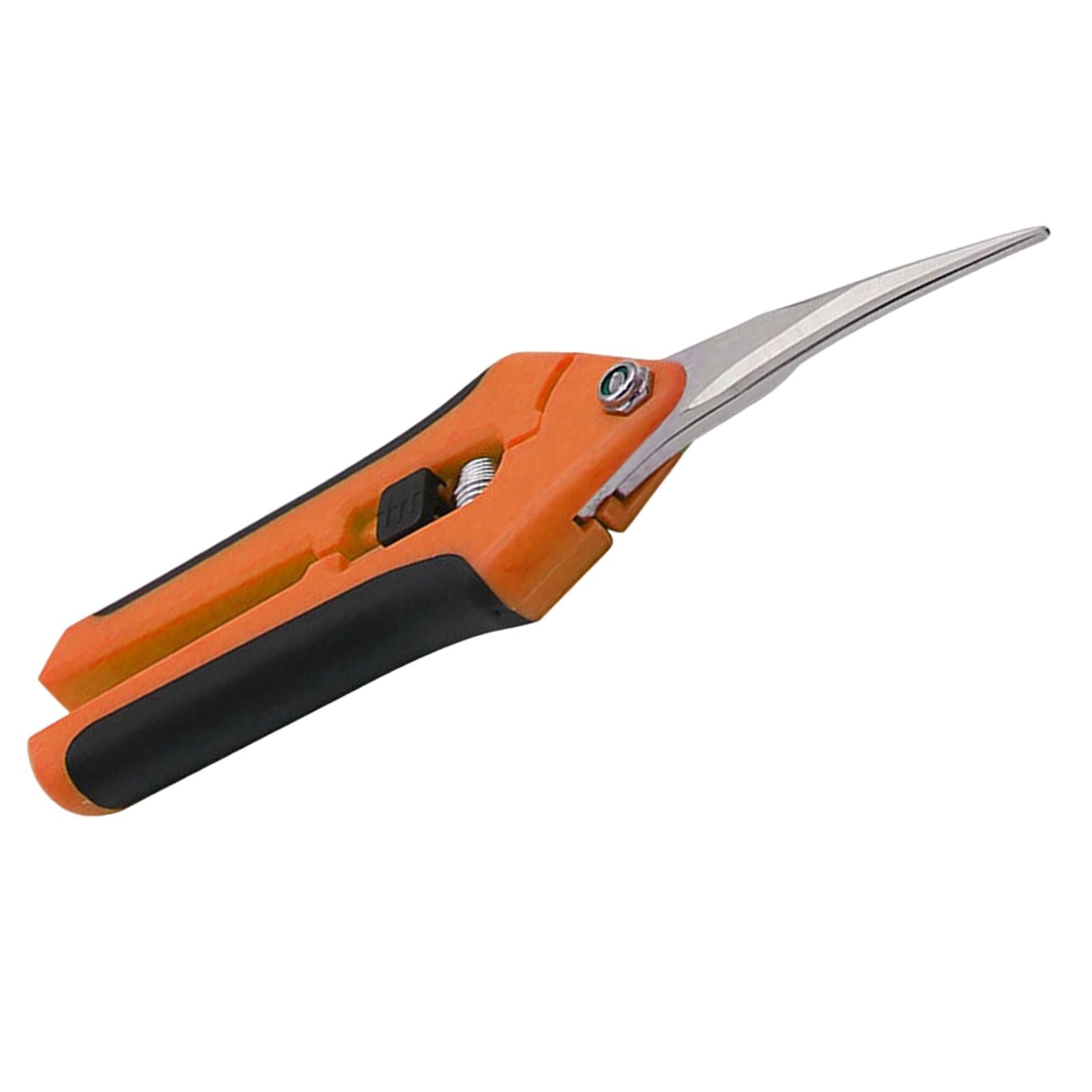 Precision Gardening Scissors Pruners Pruning Shears Orange Curved