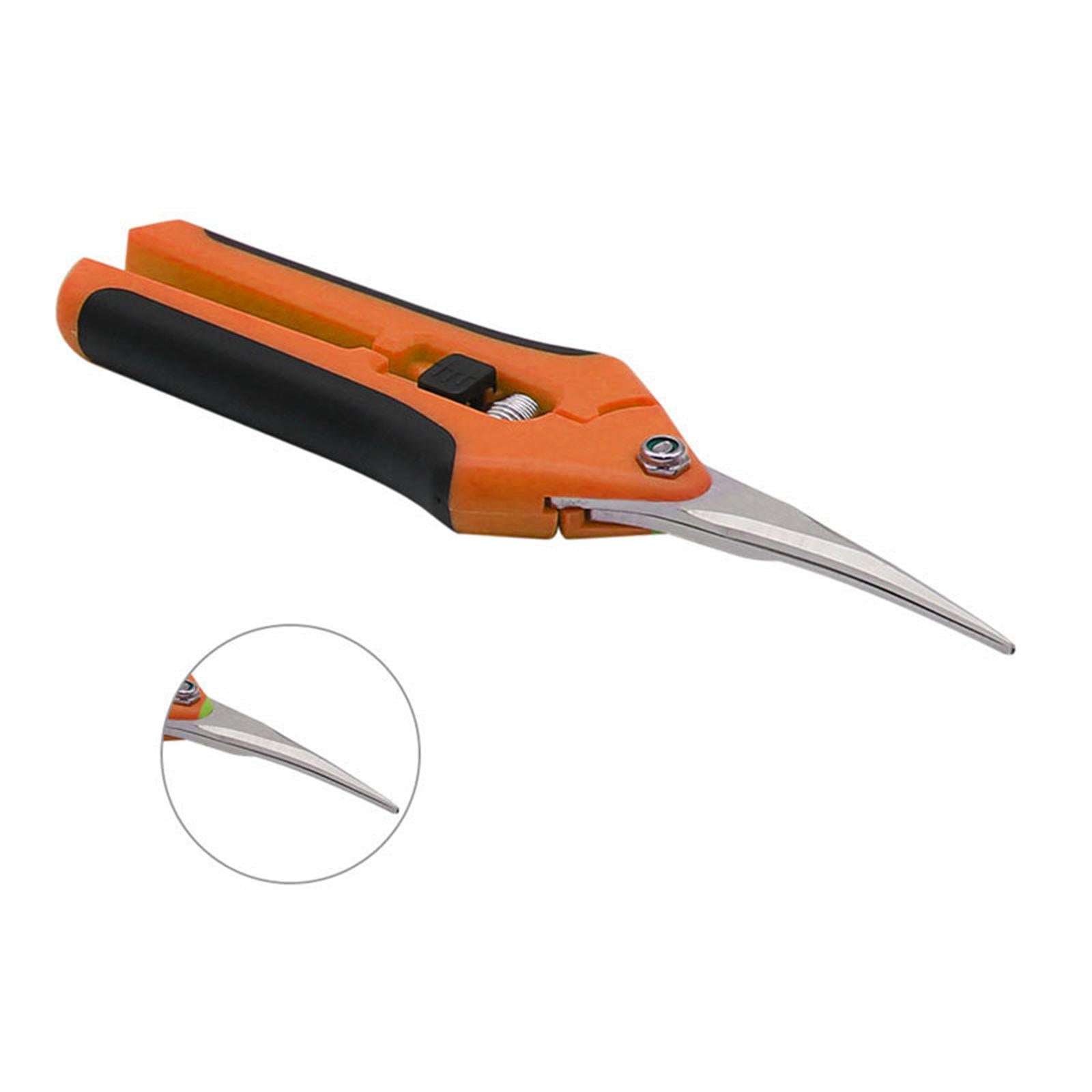 Precision Gardening Scissors Pruners Pruning Shears Orange Curved