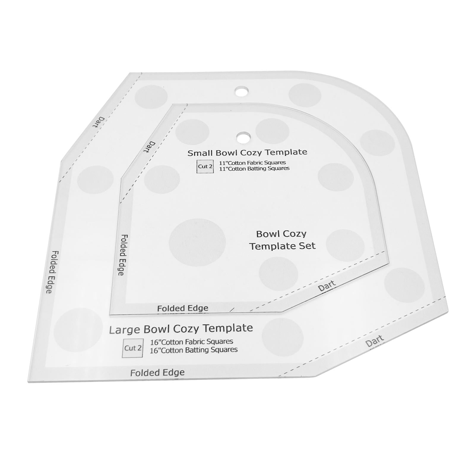 2Pcs Bowl Cozy Quilting Template DIY Crafts Tool Stencils for Sewing Machine L