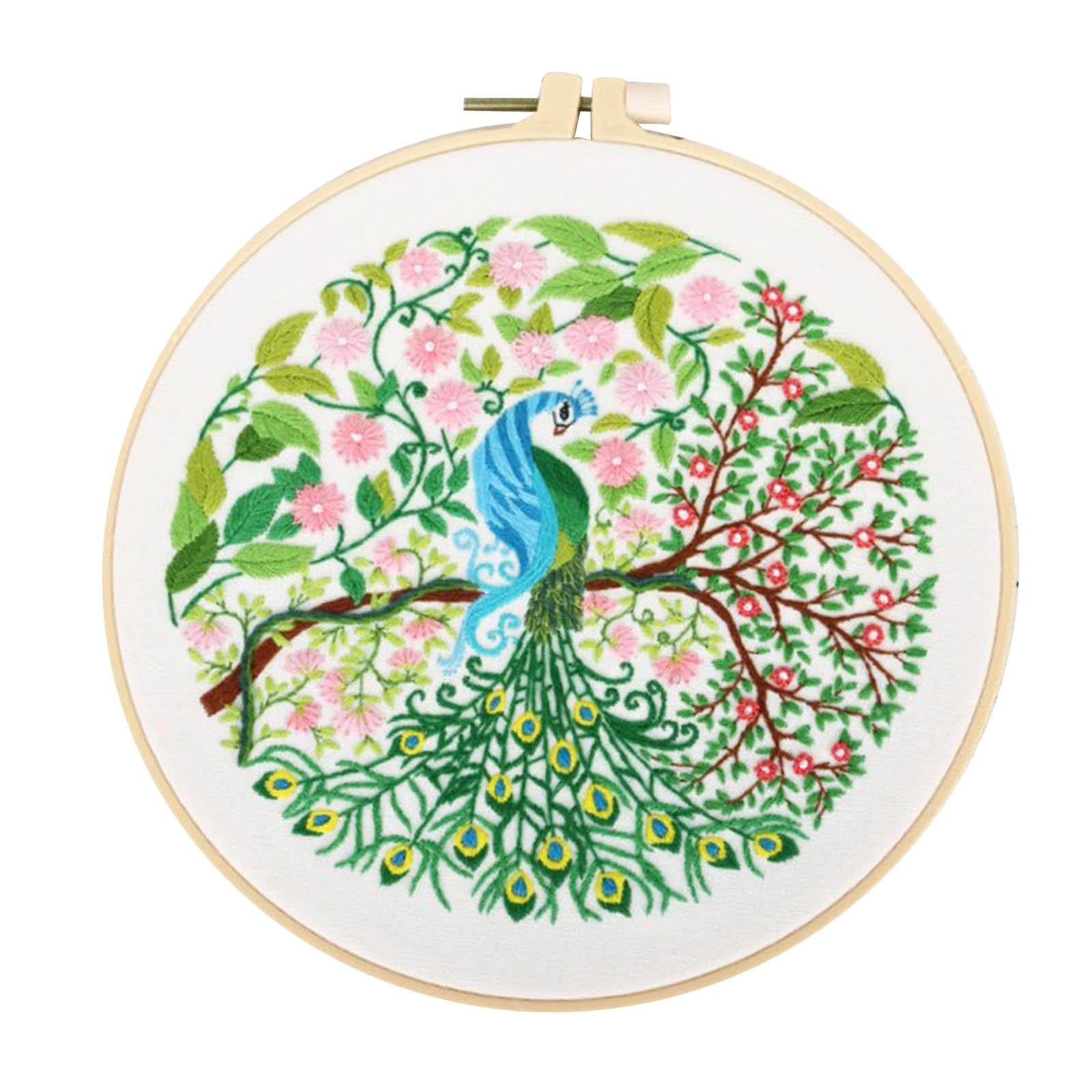 DIY Floral Cross Stitch Kit with Basic Tools Full Embroidery Starter Kits