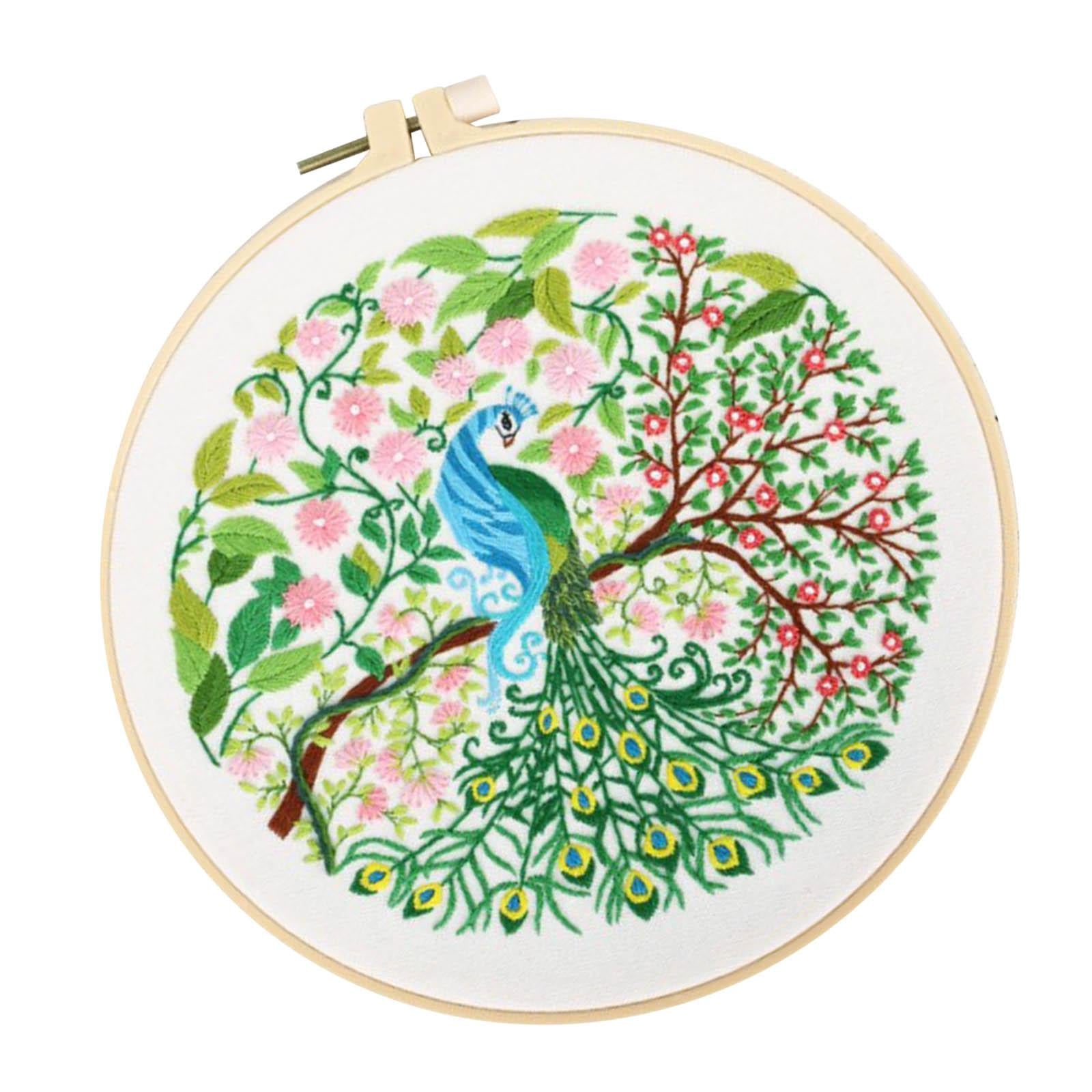 DIY Floral Cross Stitch Kit with Basic Tools Full Embroidery Starter Kits