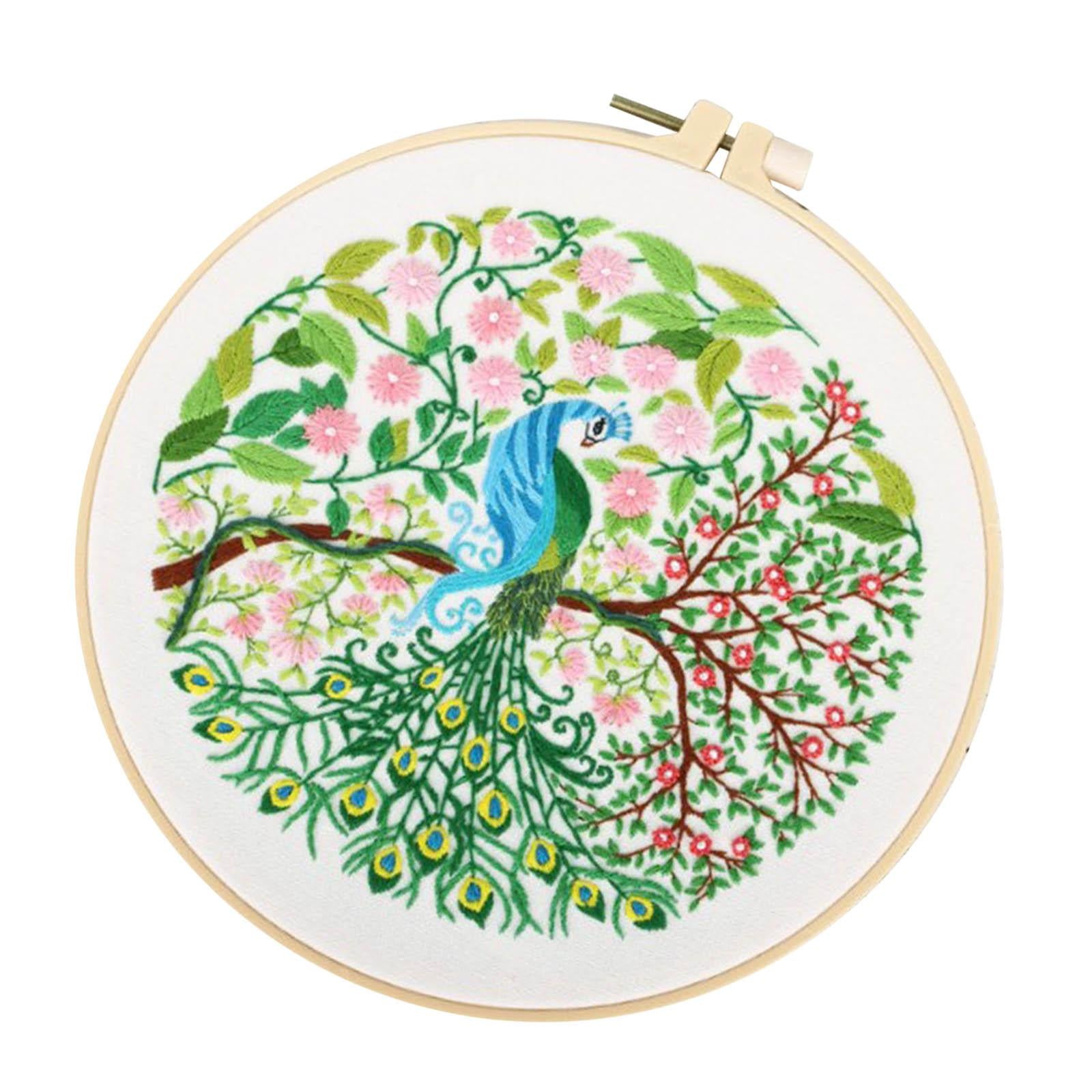 DIY Floral Cross Stitch Kit with Basic Tools Full Embroidery Starter Kits