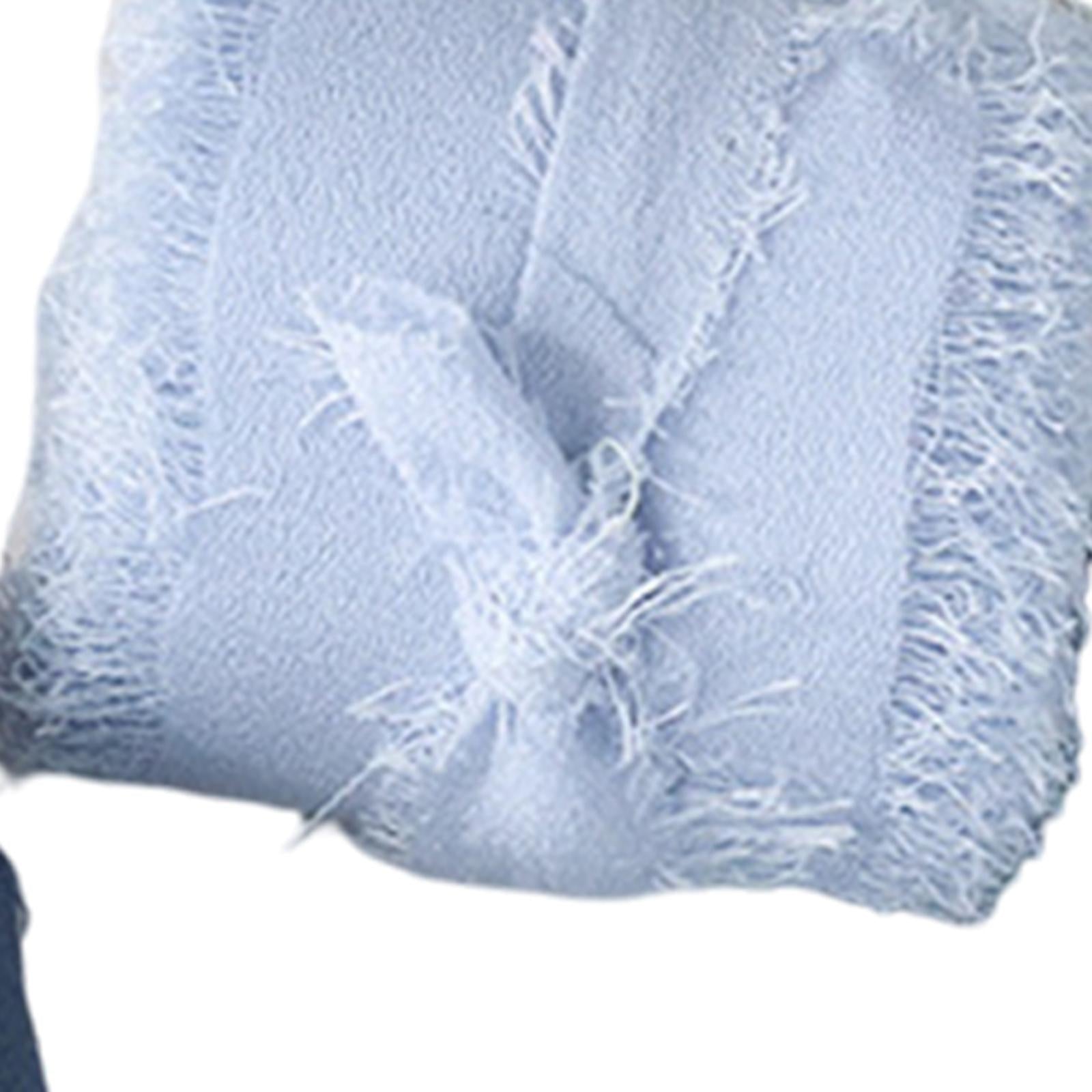 3 Rolls Fringe Chiffon Silk Ribbon 2 x 5 Yards Gifts Wrapping Blue Series"