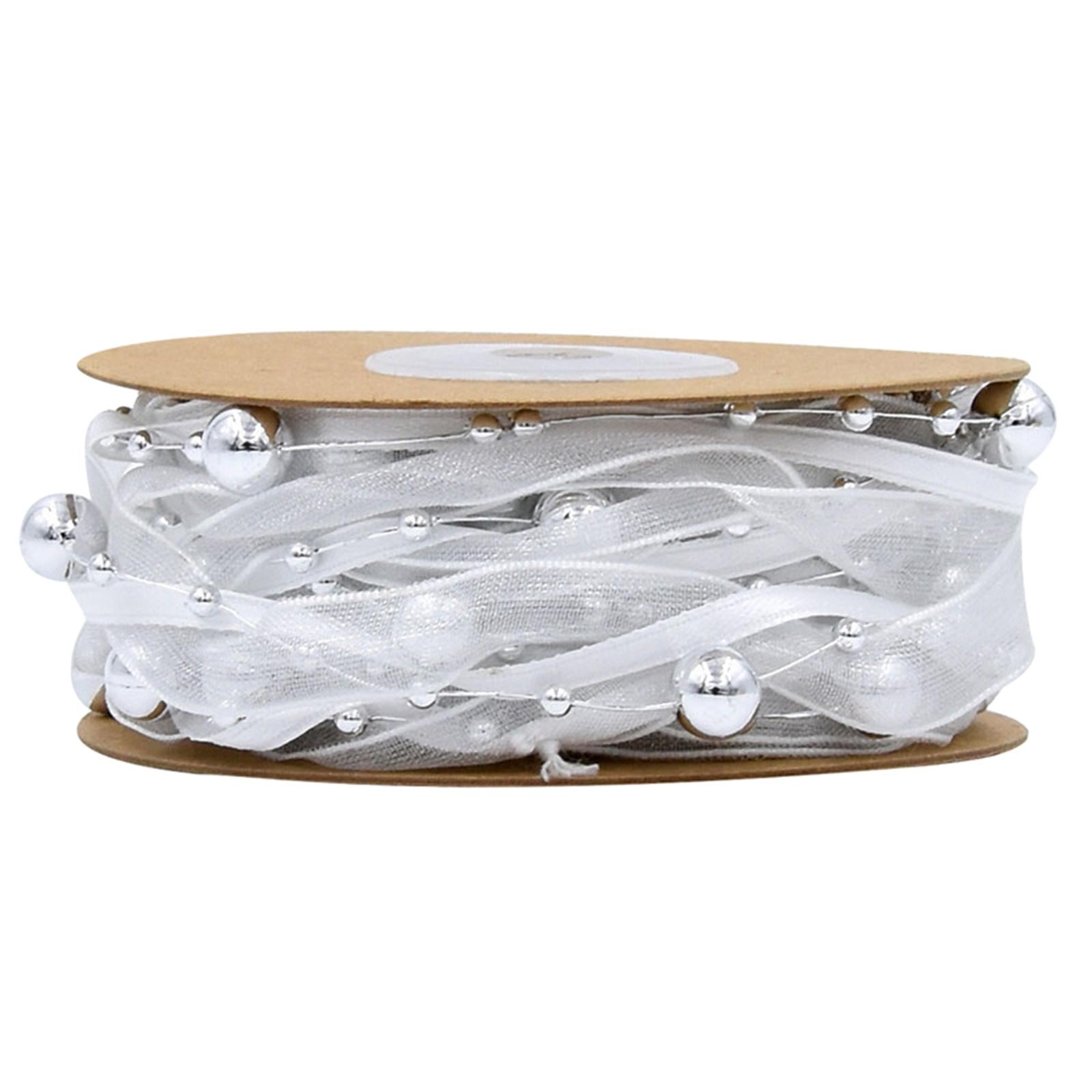 Bead Garland Lace Trim Ribbon Birthday Sheer Party Supplies Decorations Silver