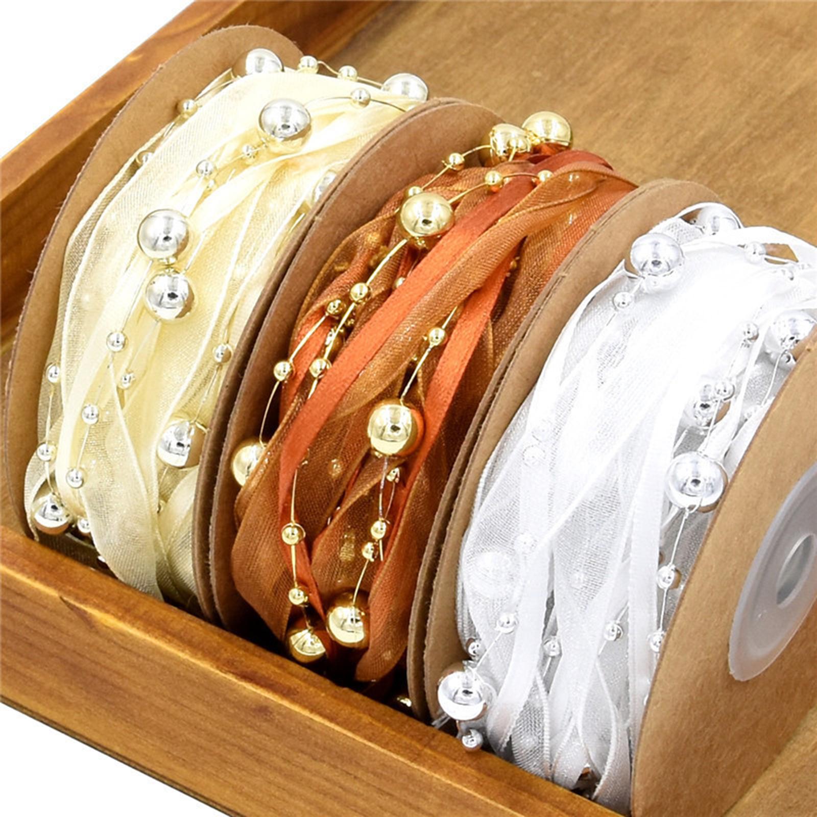 Bead Garland Lace Trim Ribbon Birthday Sheer Party Supplies Decorations Silver
