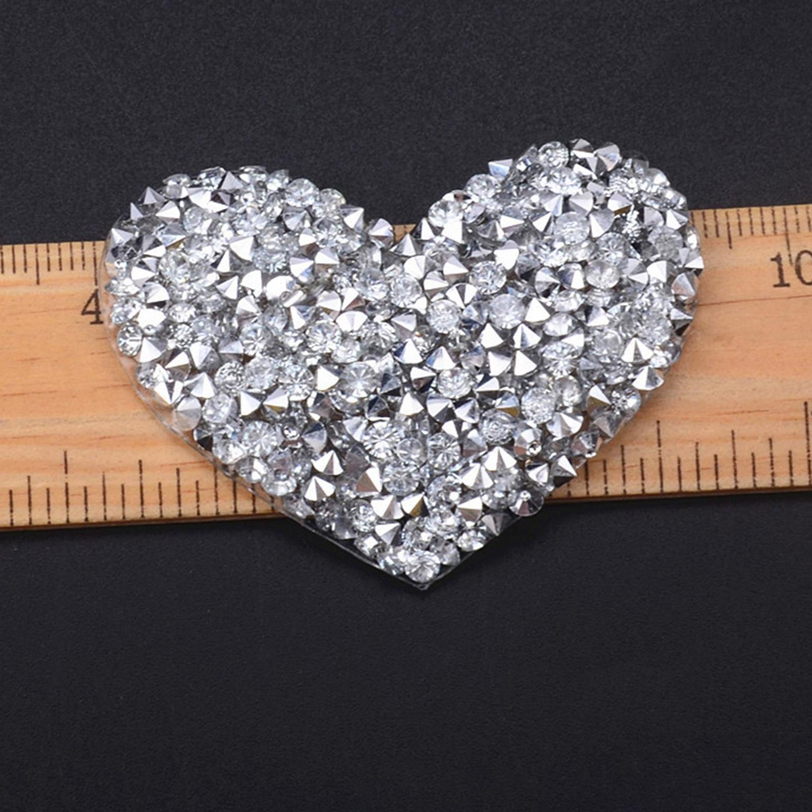Rhinestone Decorative Bling Sequins Crafts Patches for Repair Dress Jacket Silver 16Pcs