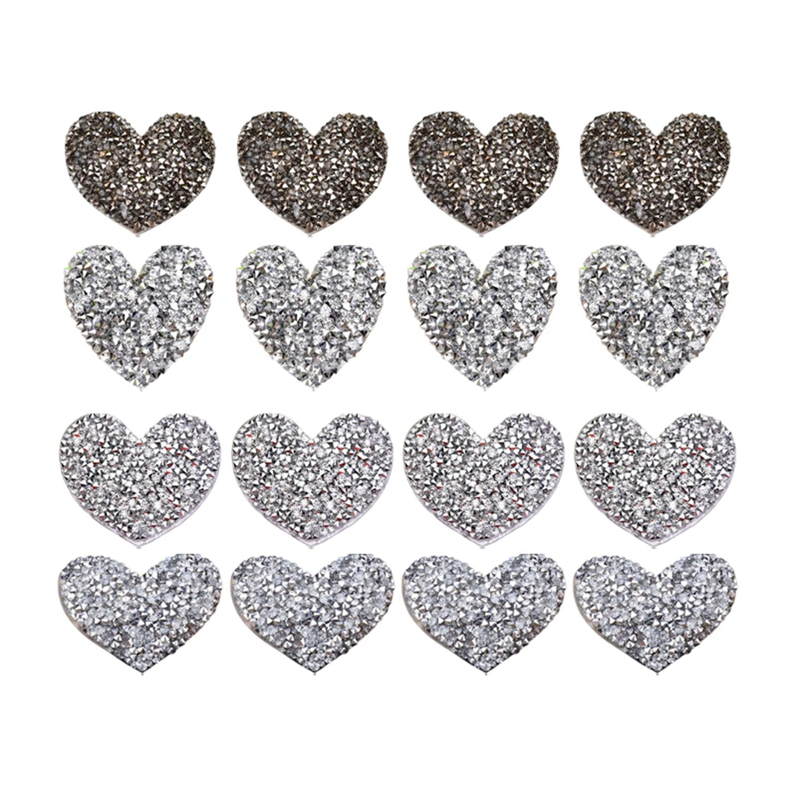 Rhinestone Decorative Bling Sequins Crafts Patches for Repair Dress Jacket Silver 16Pcs
