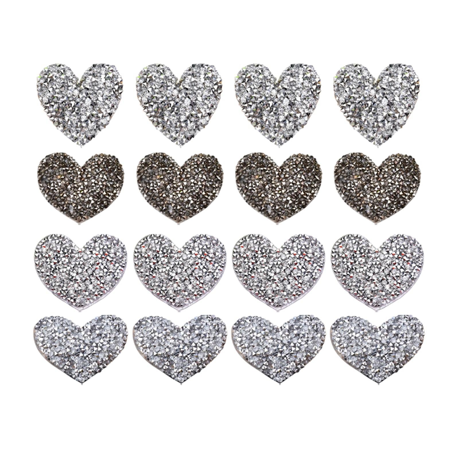 Rhinestone Decorative Bling Sequins Crafts Patches for Repair Dress Jacket Silver 16Pcs