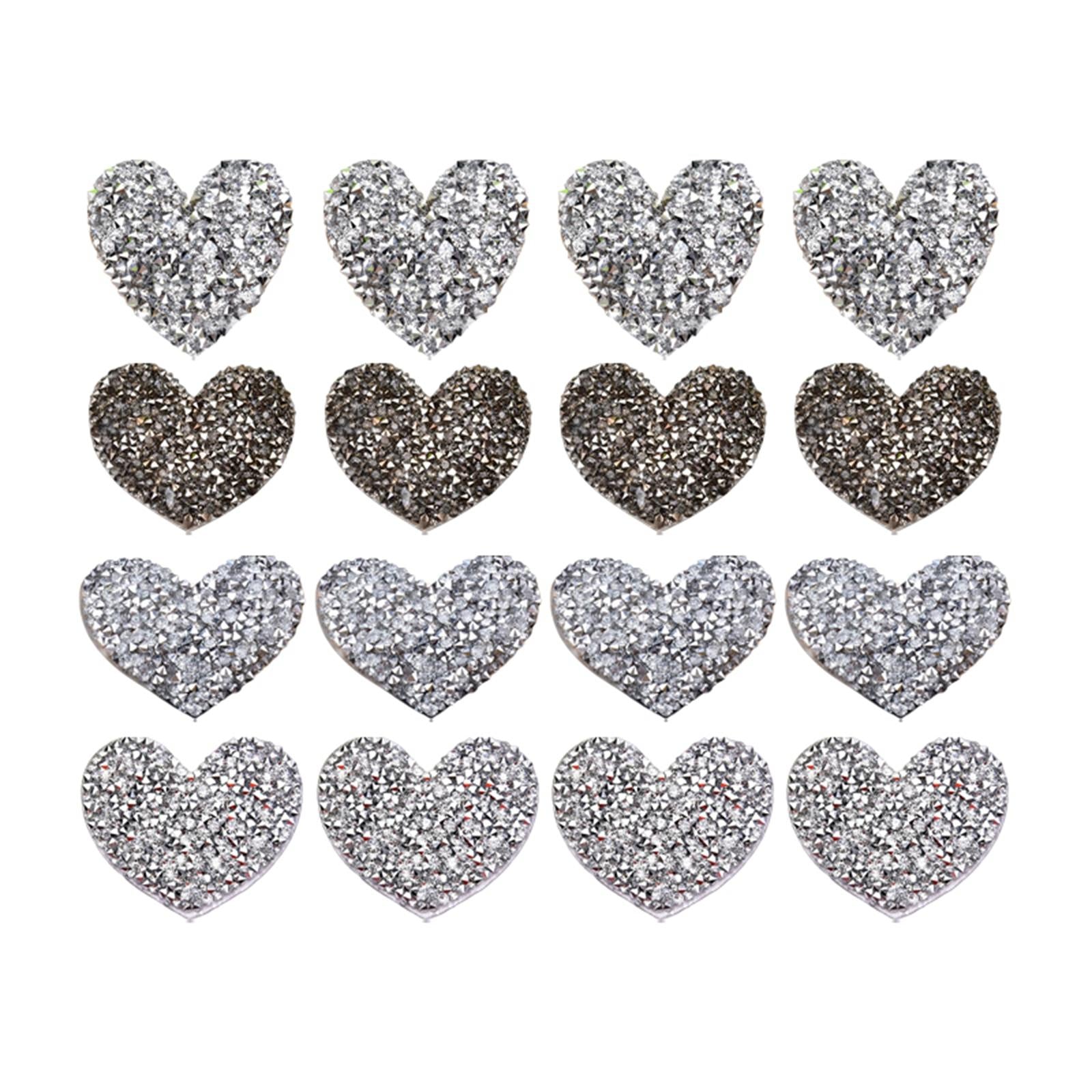Rhinestone Decorative Bling Sequins Crafts Patches for Repair Dress Jacket Silver 16Pcs