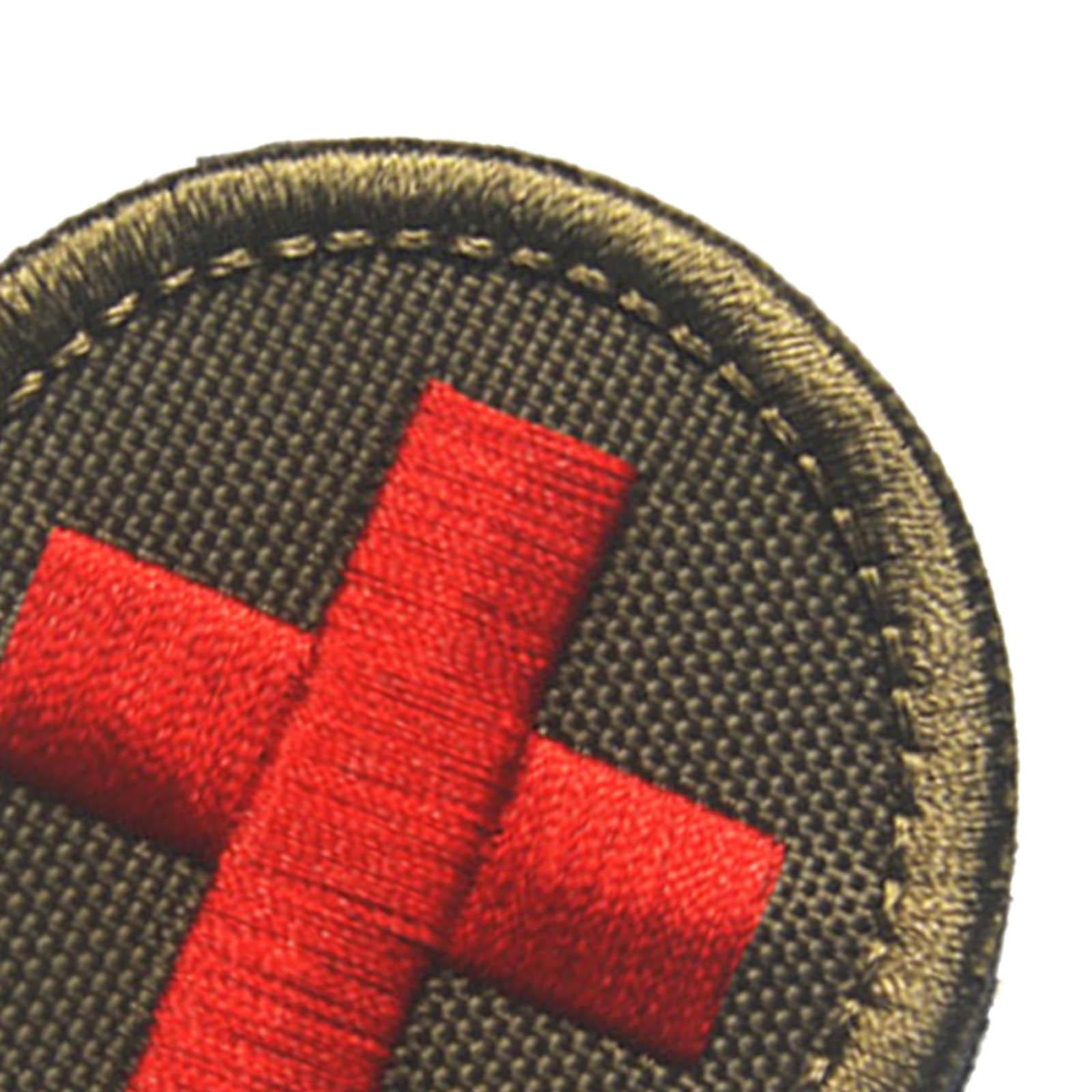 Red Cross Patch Nurse Durable Fastener for Mountaineering Fishing Hunting Green