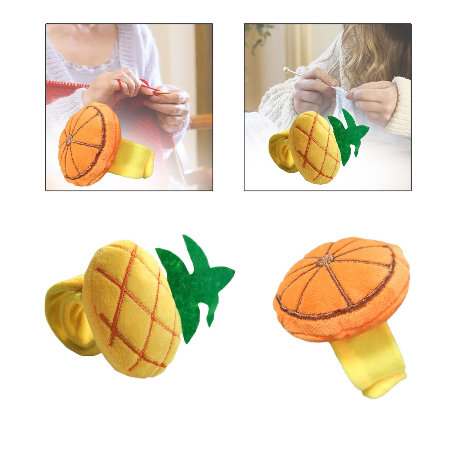 Plush Wrist Pin Cushion Pillow Pincushion Bracelet for Sewing Pineapple