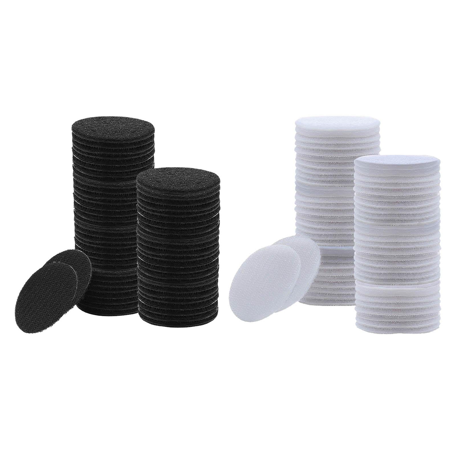 30 Pairs Adhesive Dots Tape Sticker Round Coins for Linens Carpet Sofa Black