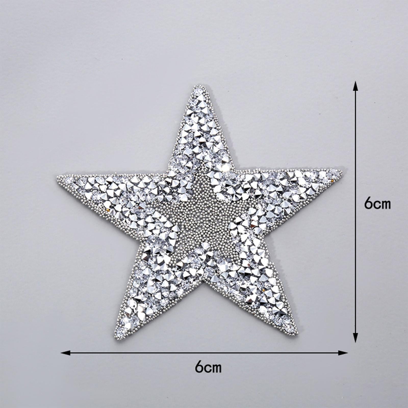 10x Rhinestone Star Patches Appliques Repair Sewing Accessories Silver