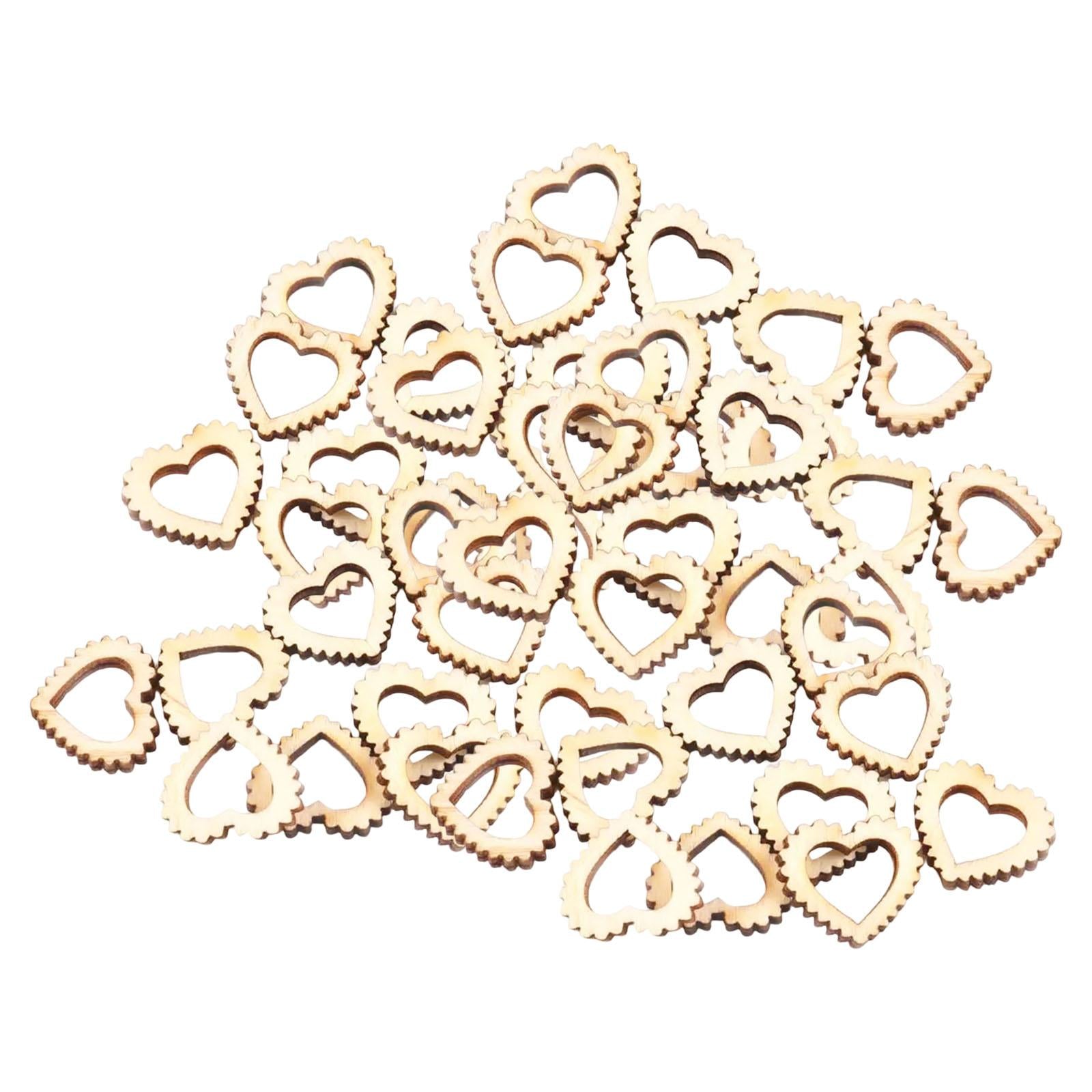 50Pcs Natural Heart Shapes Hollow Craft Decorations Wedding Valentine Sign