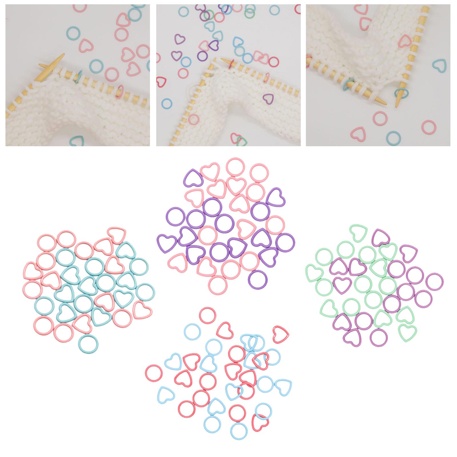 32 Pcs Crochet Knitting Markers Split Colorful Purple Handmade Pink blue