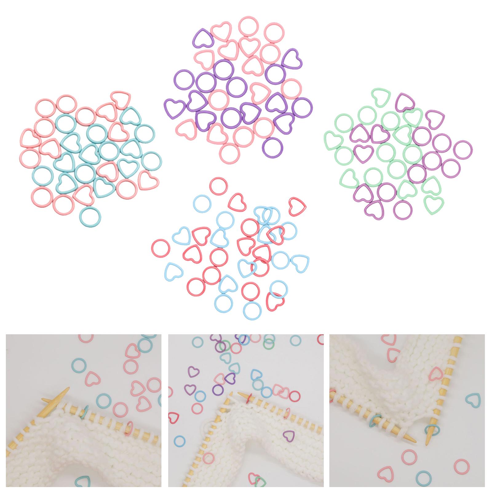 32 Pcs Crochet Knitting Markers Split Colorful Purple Handmade Pink blue