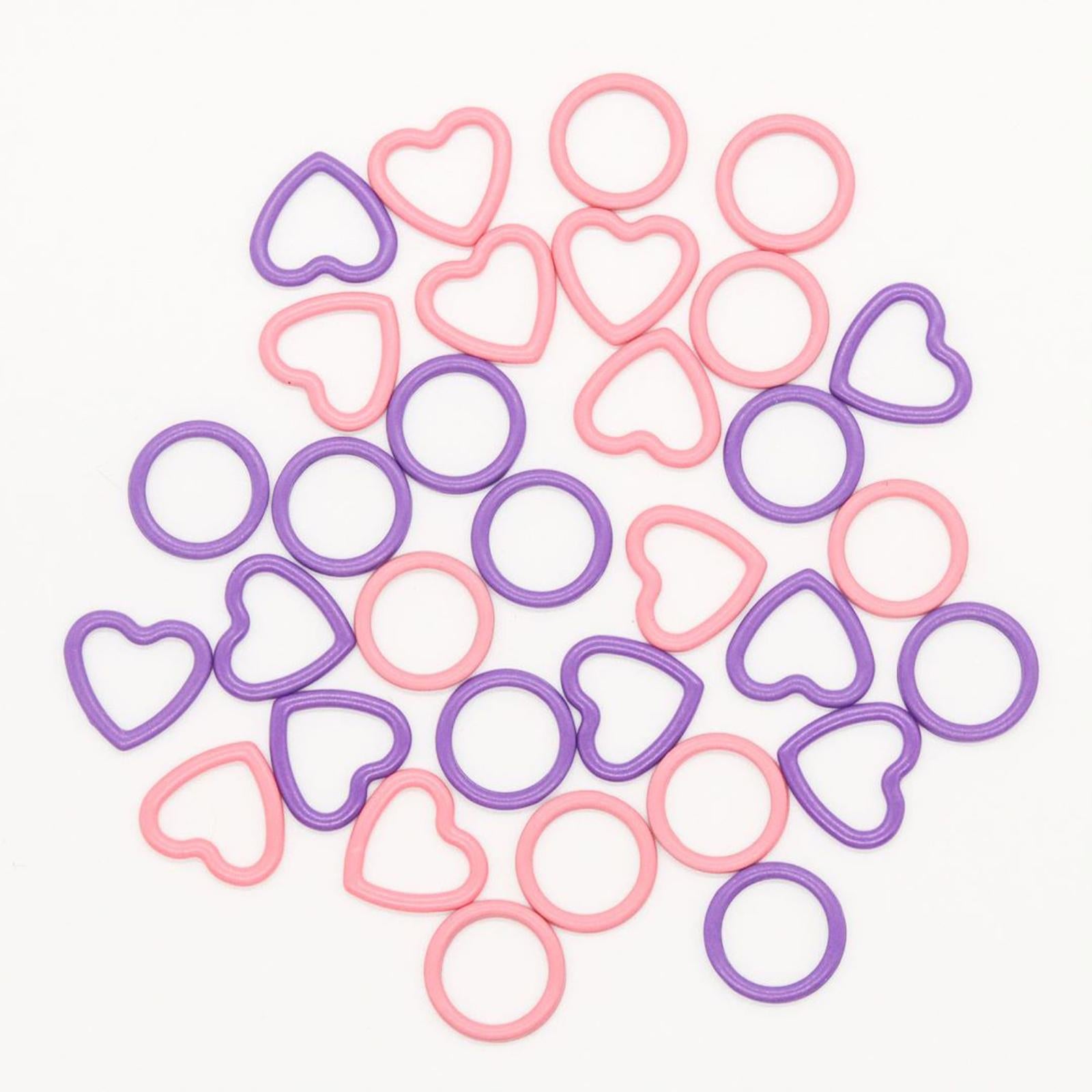 32 Pcs Crochet Knitting Markers Split Colorful Purple Handmade Pink purple