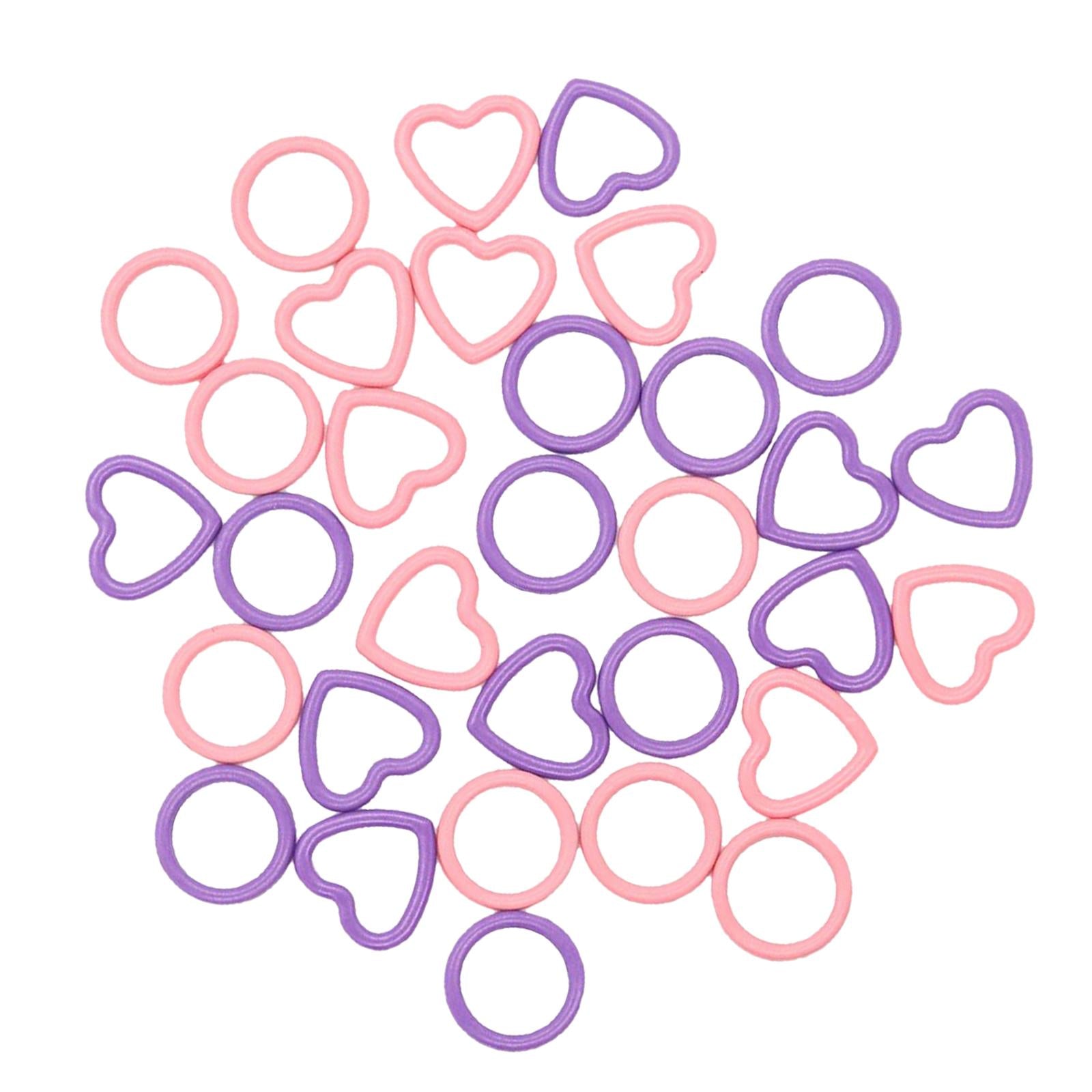 32 Pcs Crochet Knitting Markers Split Colorful Purple Handmade Pink purple