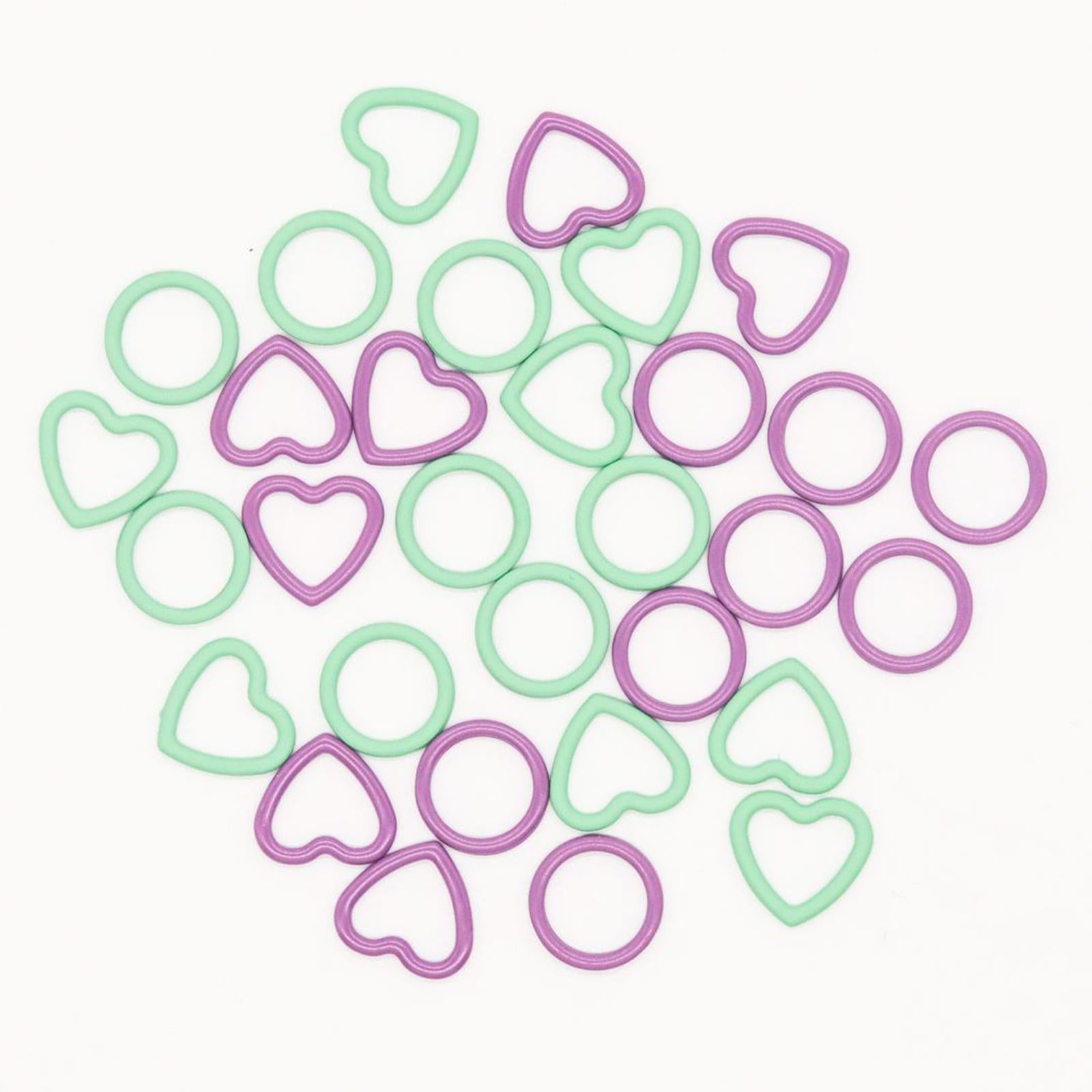 32 Pcs Crochet Knitting Markers Split Colorful Purple Handmade Purple green