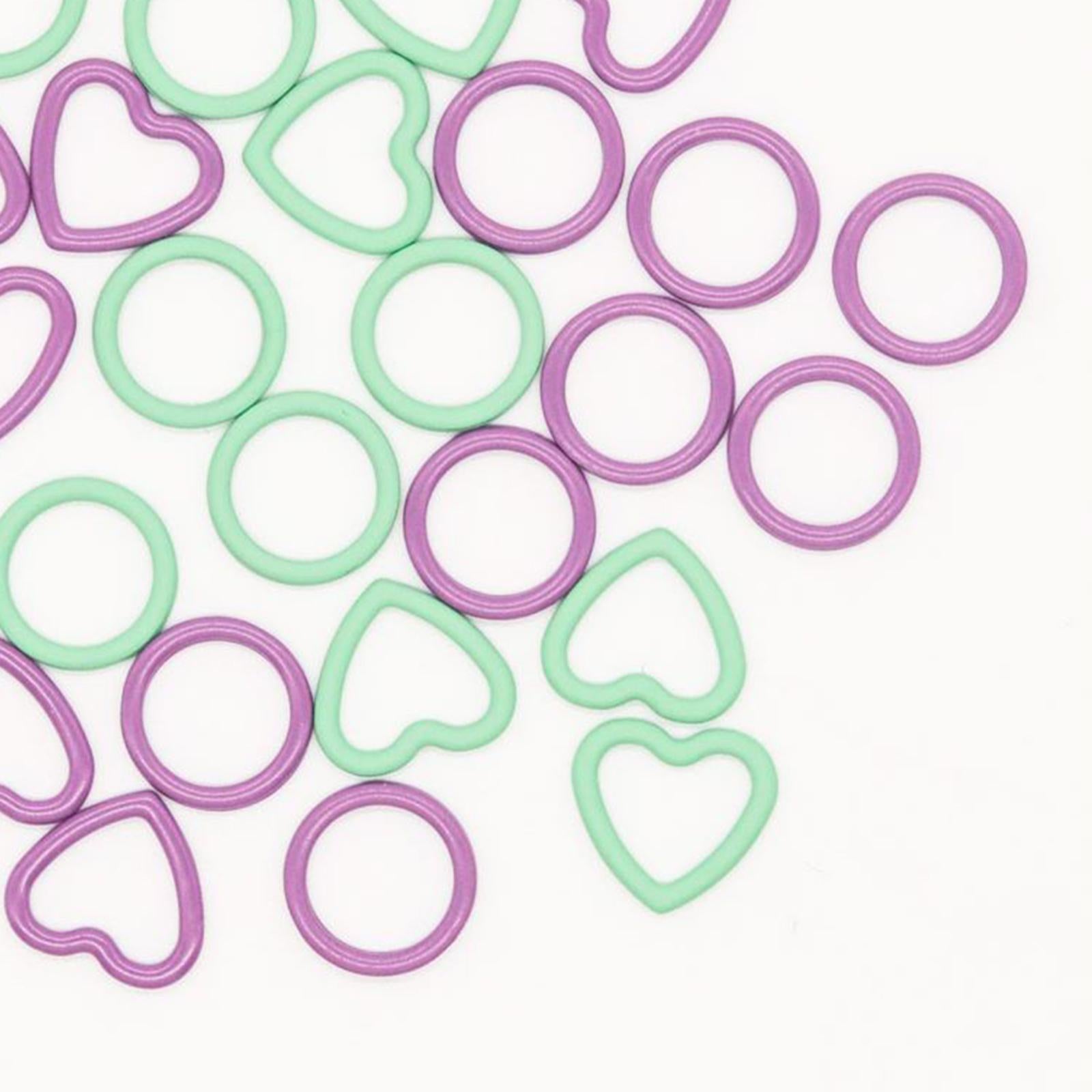 32 Pcs Crochet Knitting Markers Split Colorful Purple Handmade Purple green