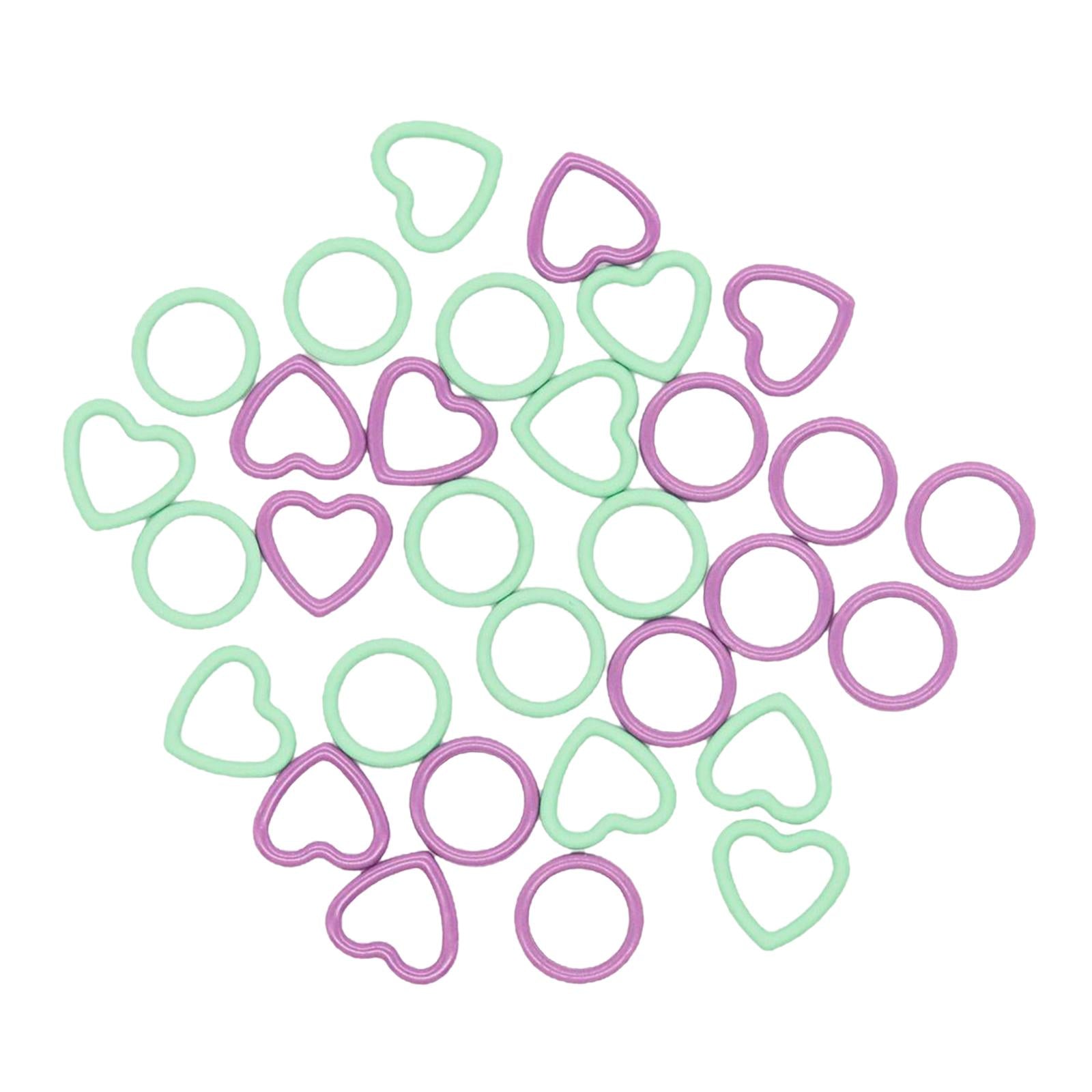 32 Pcs Crochet Knitting Markers Split Colorful Purple Handmade Purple green