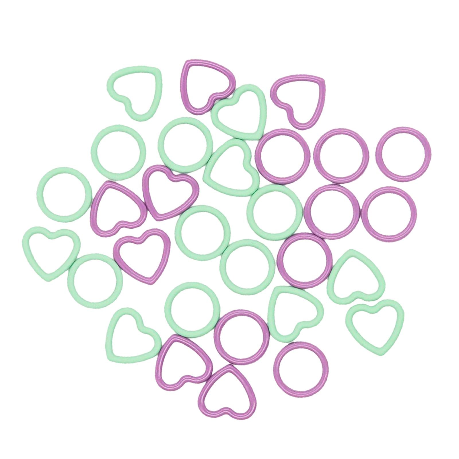 32 Pcs Crochet Knitting Markers Split Colorful Purple Handmade Purple green