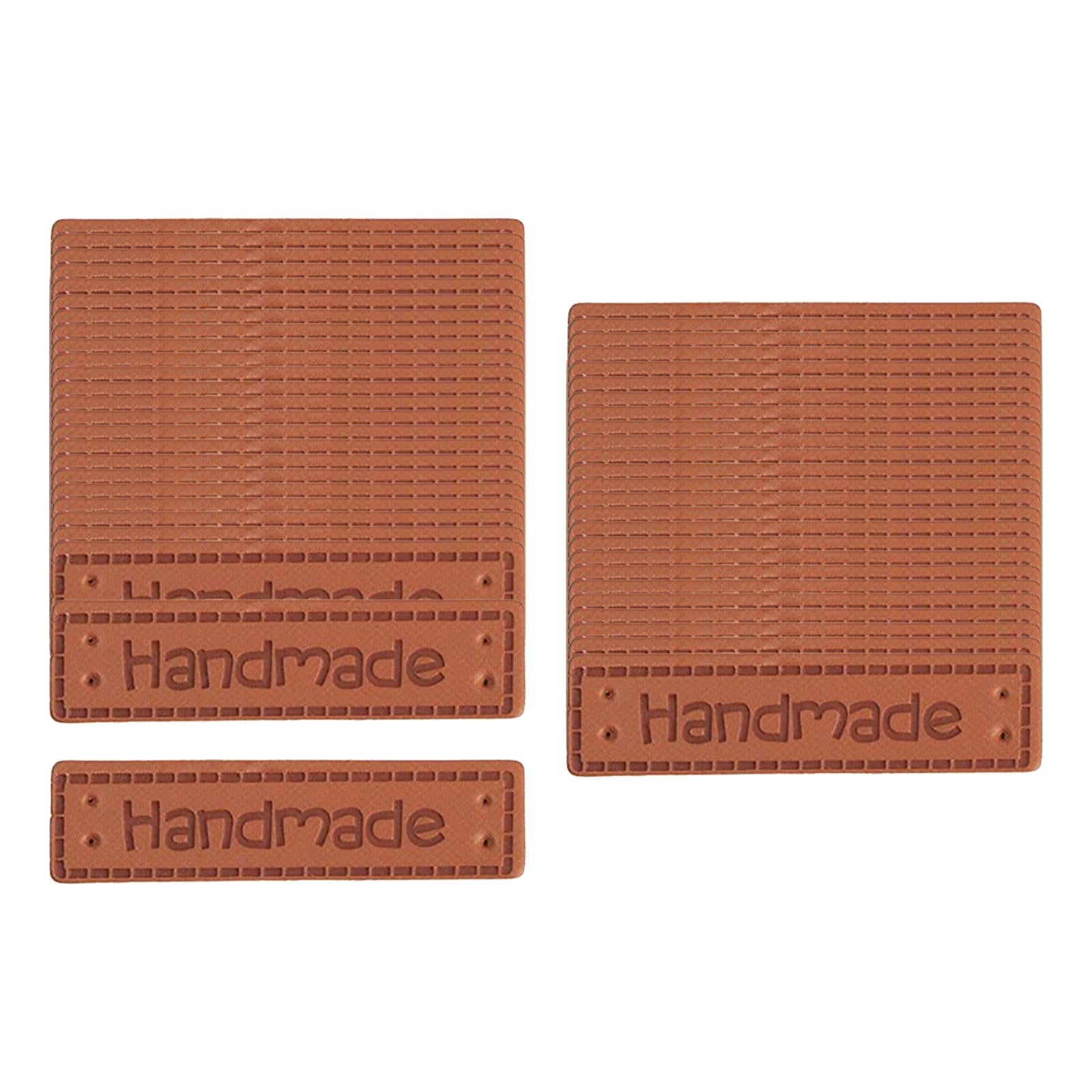 50 Pieces Handmade Labels Embossed Tag Leather Tags for Sewing Accessories