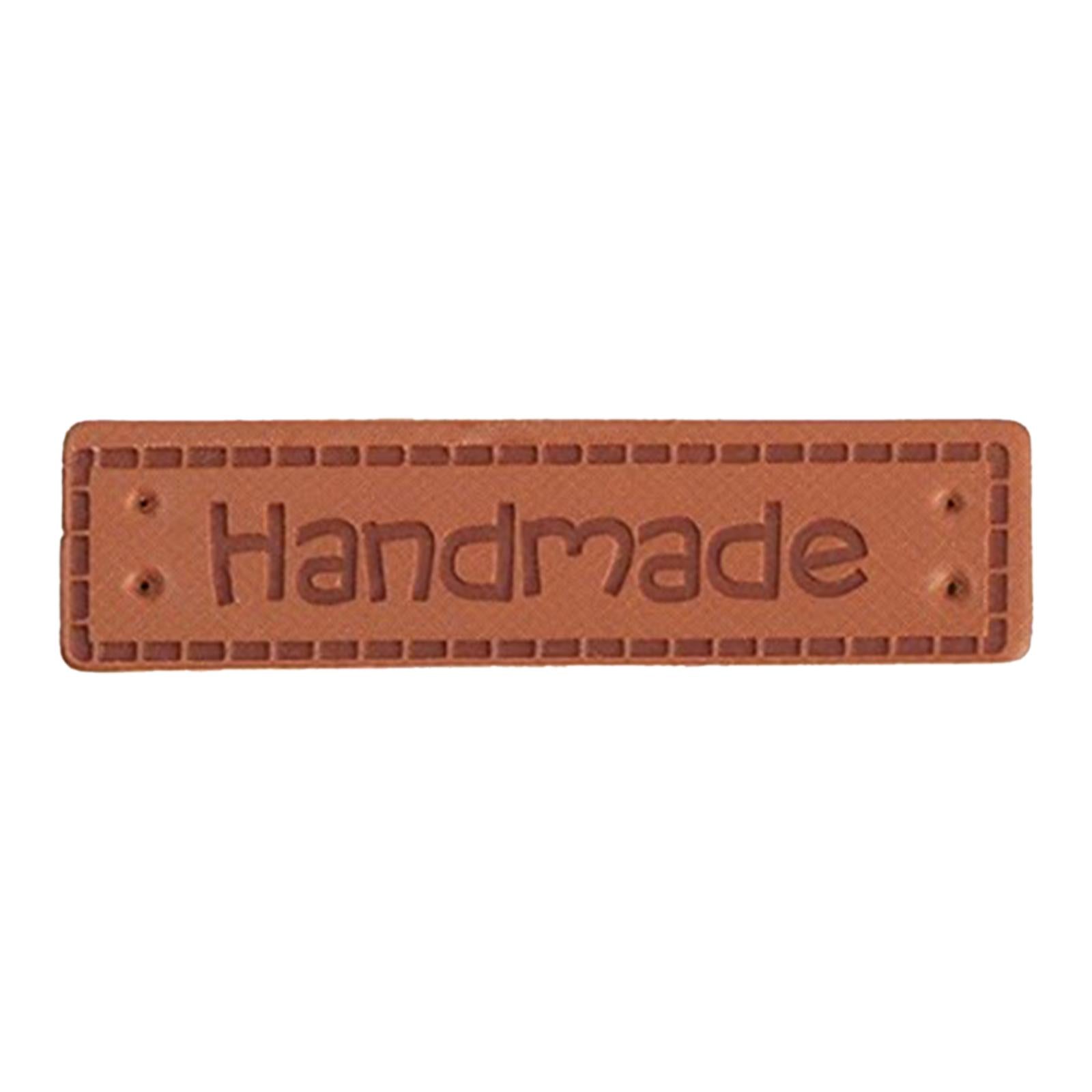 50 Pieces Handmade Labels Embossed Tag Leather Tags for Sewing Accessories