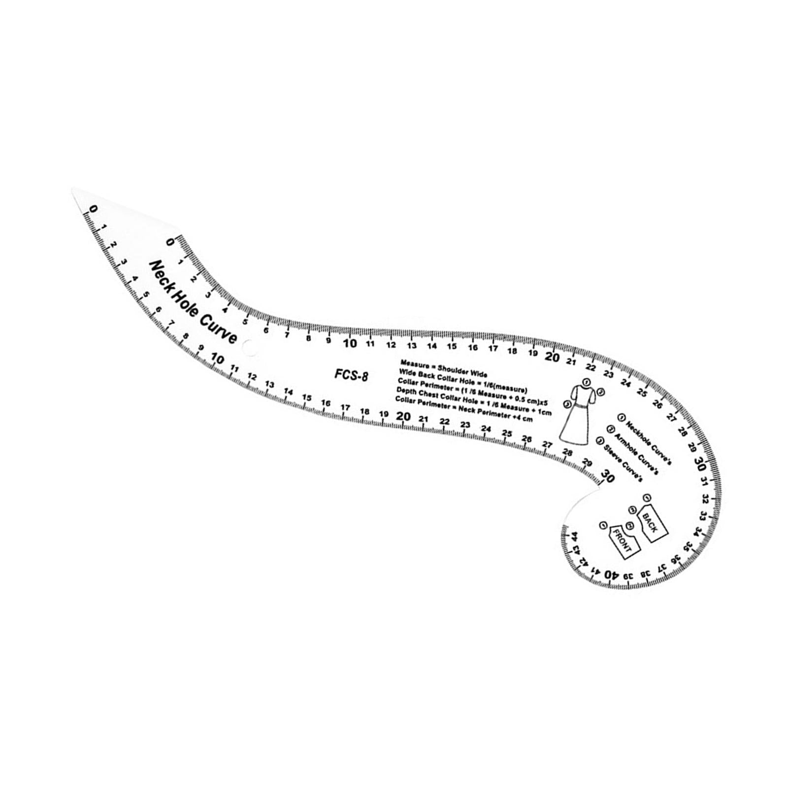 Sewing French Curve Ruler Fashion Design Pattern Making Neck Hole Curve