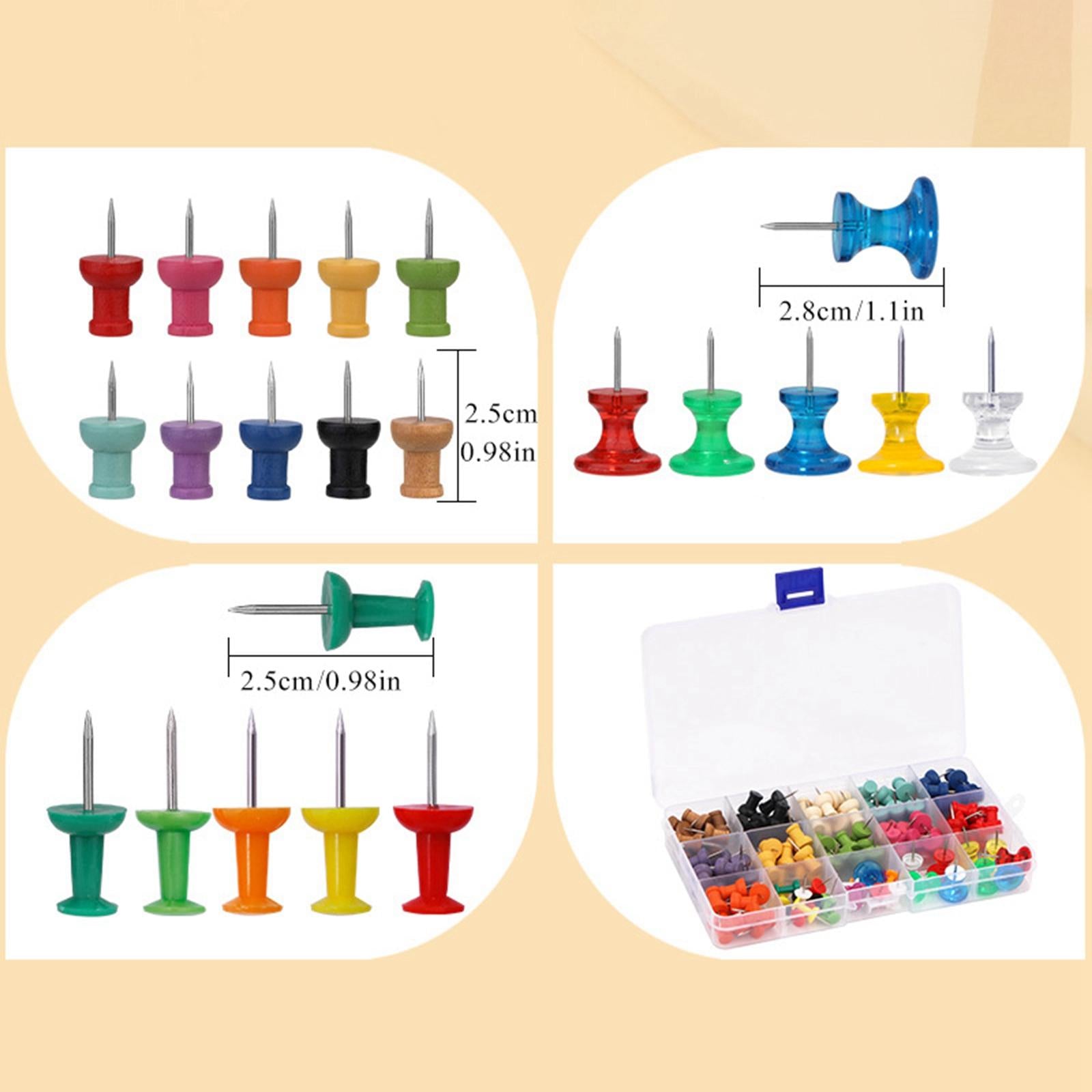 12/15 Grids Push Pins Thumbtacks Plastic Head for Home Fabric Marking Office 15 Grids